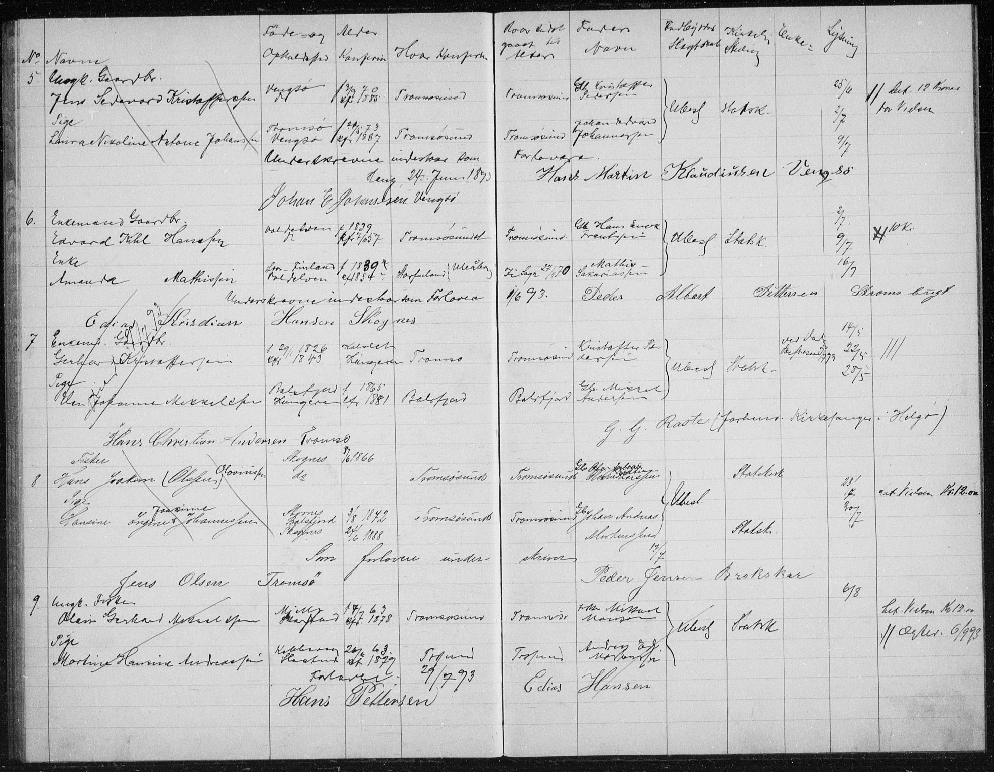 Tromsøysund sokneprestkontor, AV/SATØ-S-1304/H/Hc/L0057: Banns register no. 57, 1887-1894