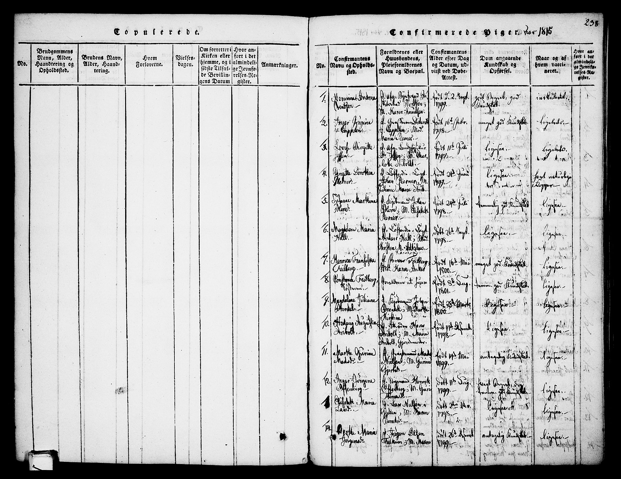 Skien kirkebøker, SAKO/A-302/F/Fa/L0005: Parish register (official) no. 5, 1814-1843, p. 238