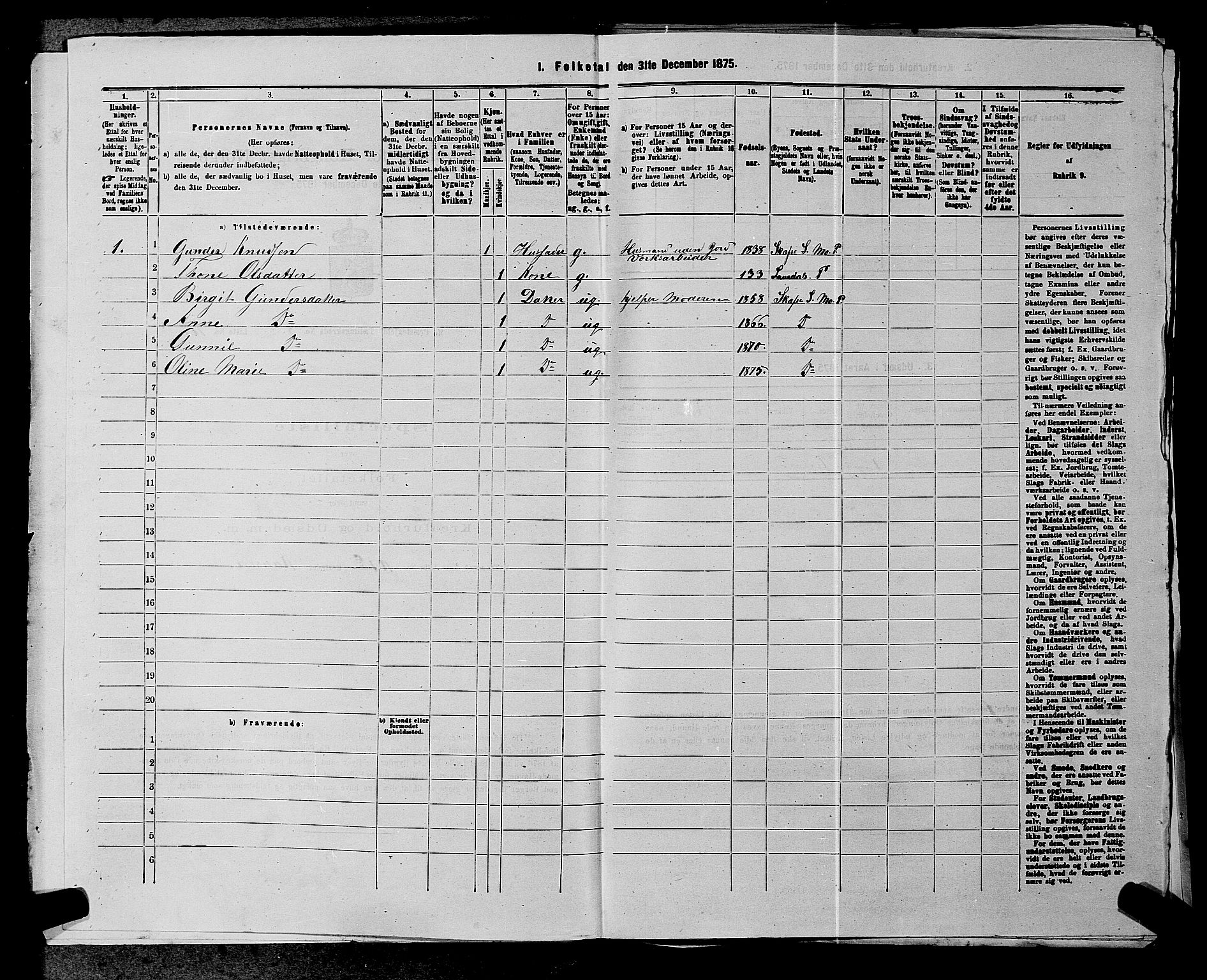 SAKO, 1875 census for 0832P Mo, 1875, p. 615