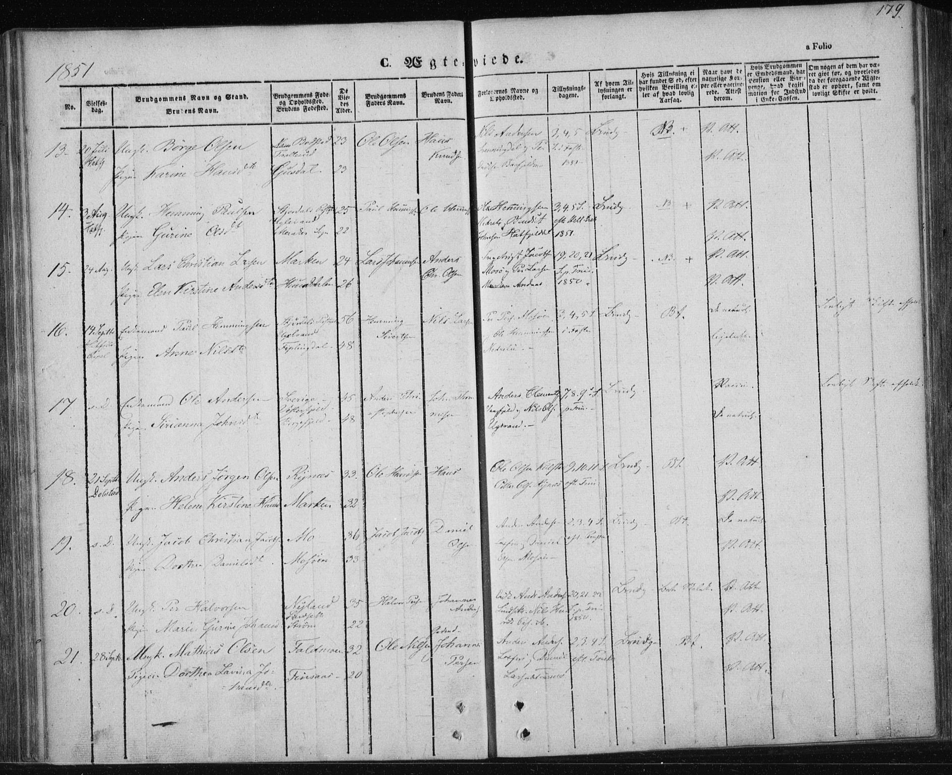 Ministerialprotokoller, klokkerbøker og fødselsregistre - Nordland, AV/SAT-A-1459/820/L0291: Parish register (official) no. 820A12, 1846-1854, p. 179