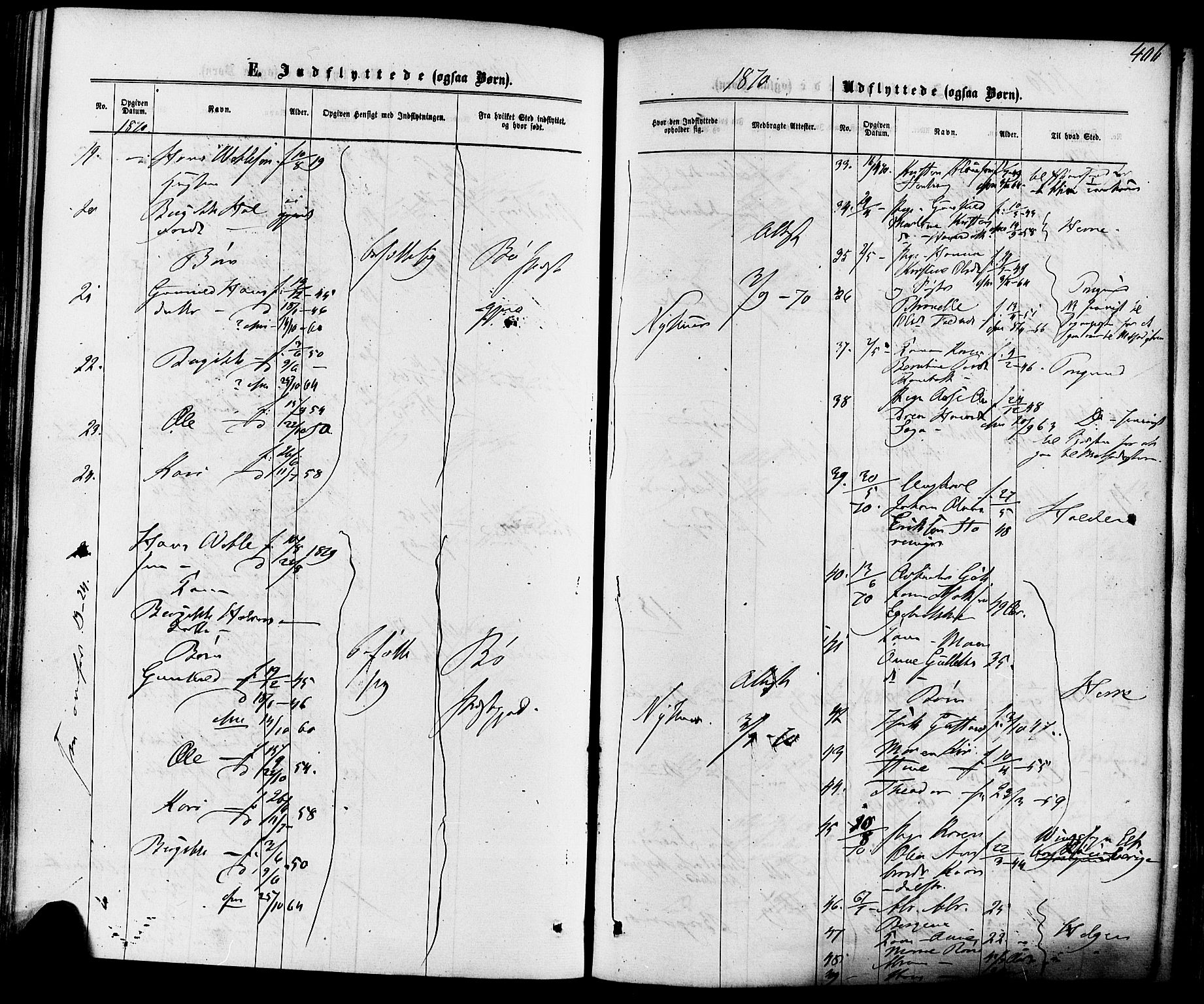 Solum kirkebøker, SAKO/A-306/F/Fa/L0008: Parish register (official) no. I 8, 1865-1876, p. 406