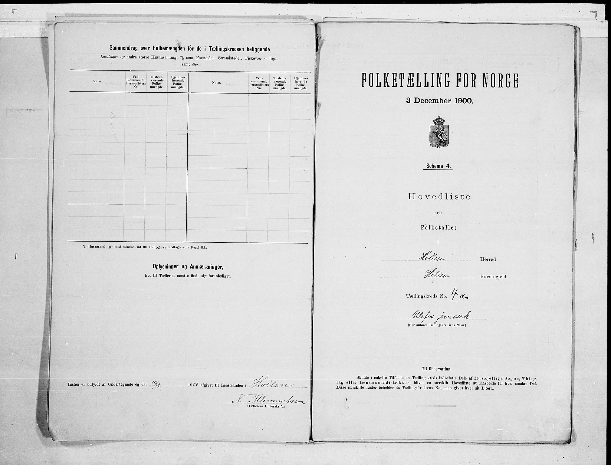 SAKO, 1900 census for Holla, 1900, p. 10