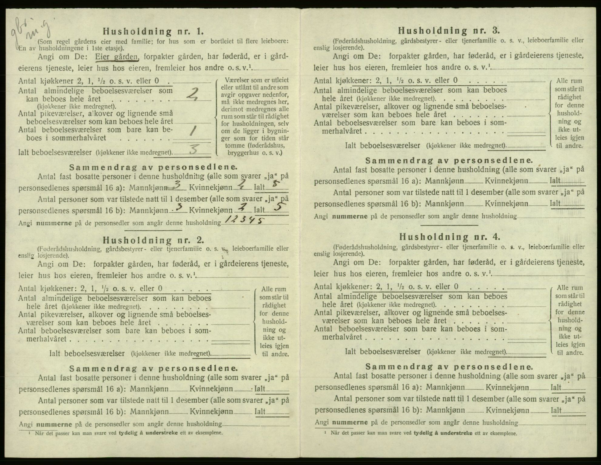 SAB, 1920 census for Fusa, 1920, p. 141