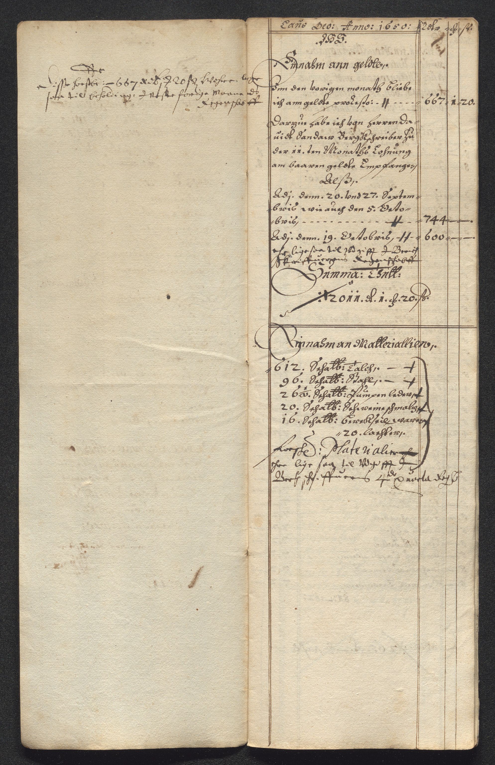 Kongsberg Sølvverk 1623-1816, SAKO/EA-3135/001/D/Dc/Dcd/L0024: Utgiftsregnskap for gruver m.m. , 1650, p. 508