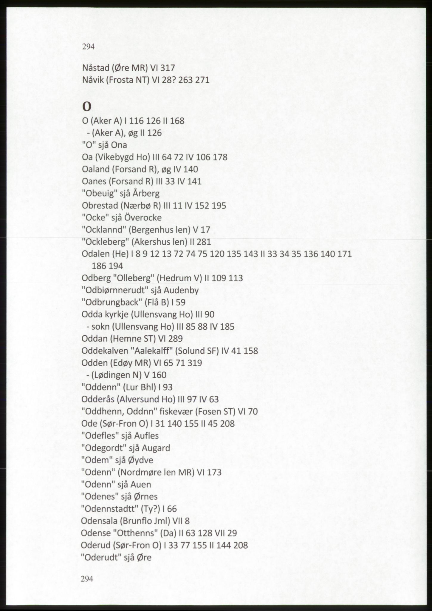 Publikasjoner utgitt av Arkivverket, PUBL/PUBL-001/C/0009: Stedsnavnregister, 1548-1567, p. 294