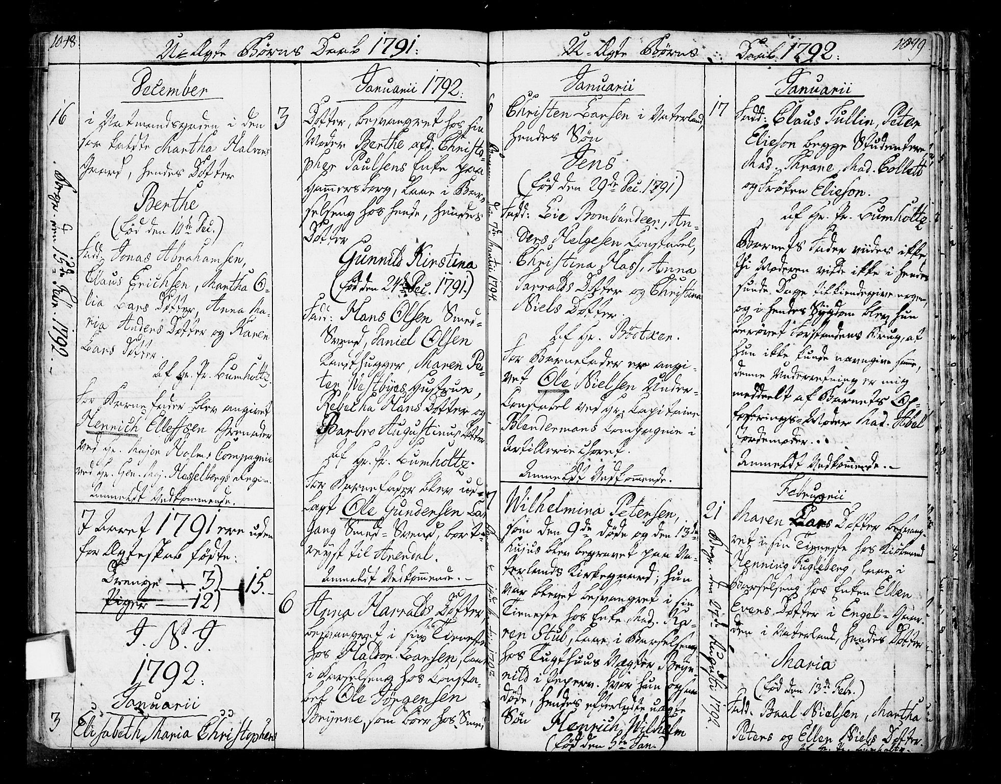 Oslo domkirke Kirkebøker, SAO/A-10752/F/Fa/L0005: Parish register (official) no. 5, 1787-1806, p. 1048-1049