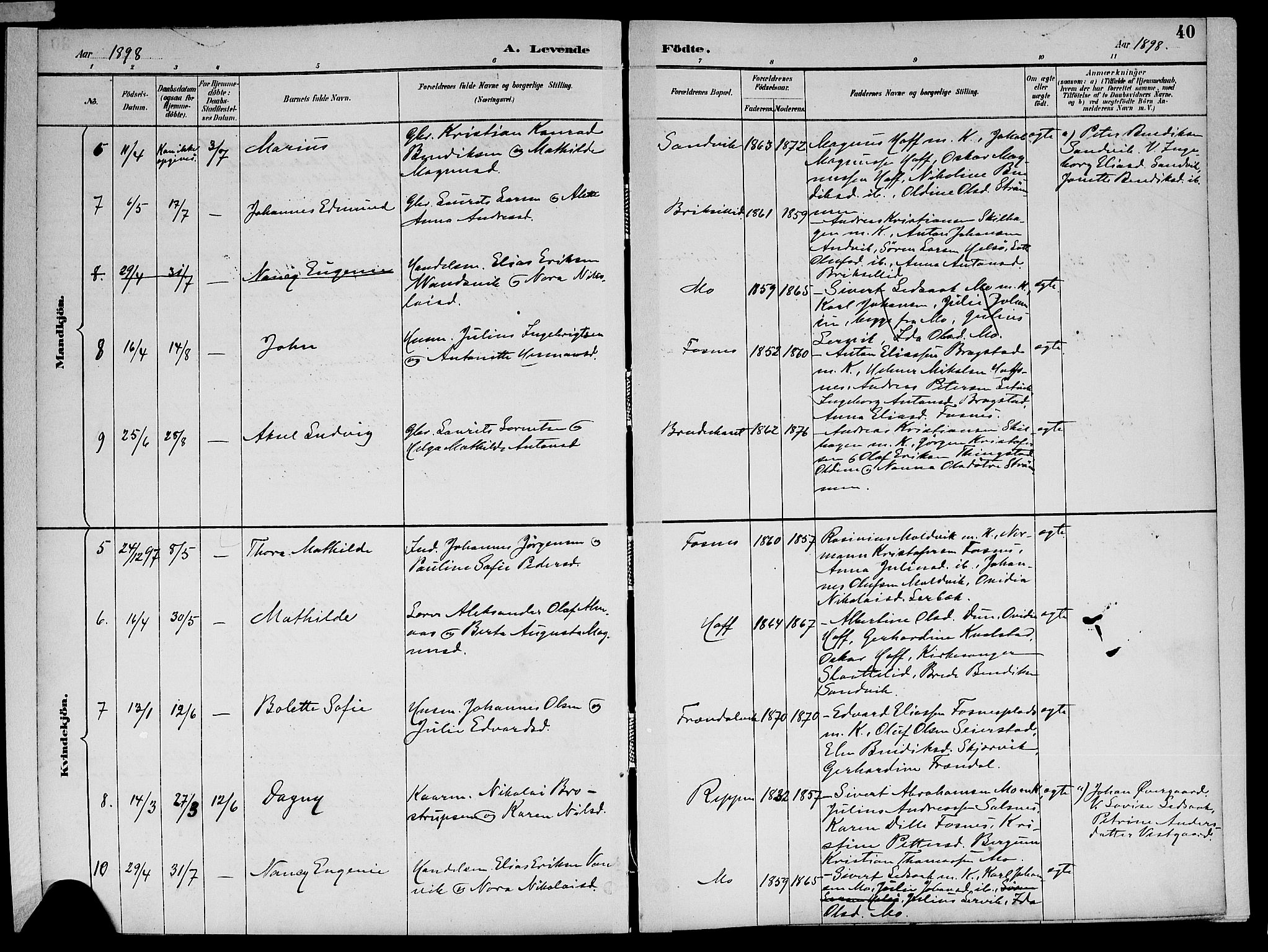 Ministerialprotokoller, klokkerbøker og fødselsregistre - Nord-Trøndelag, AV/SAT-A-1458/773/L0617: Parish register (official) no. 773A08, 1887-1910, p. 40