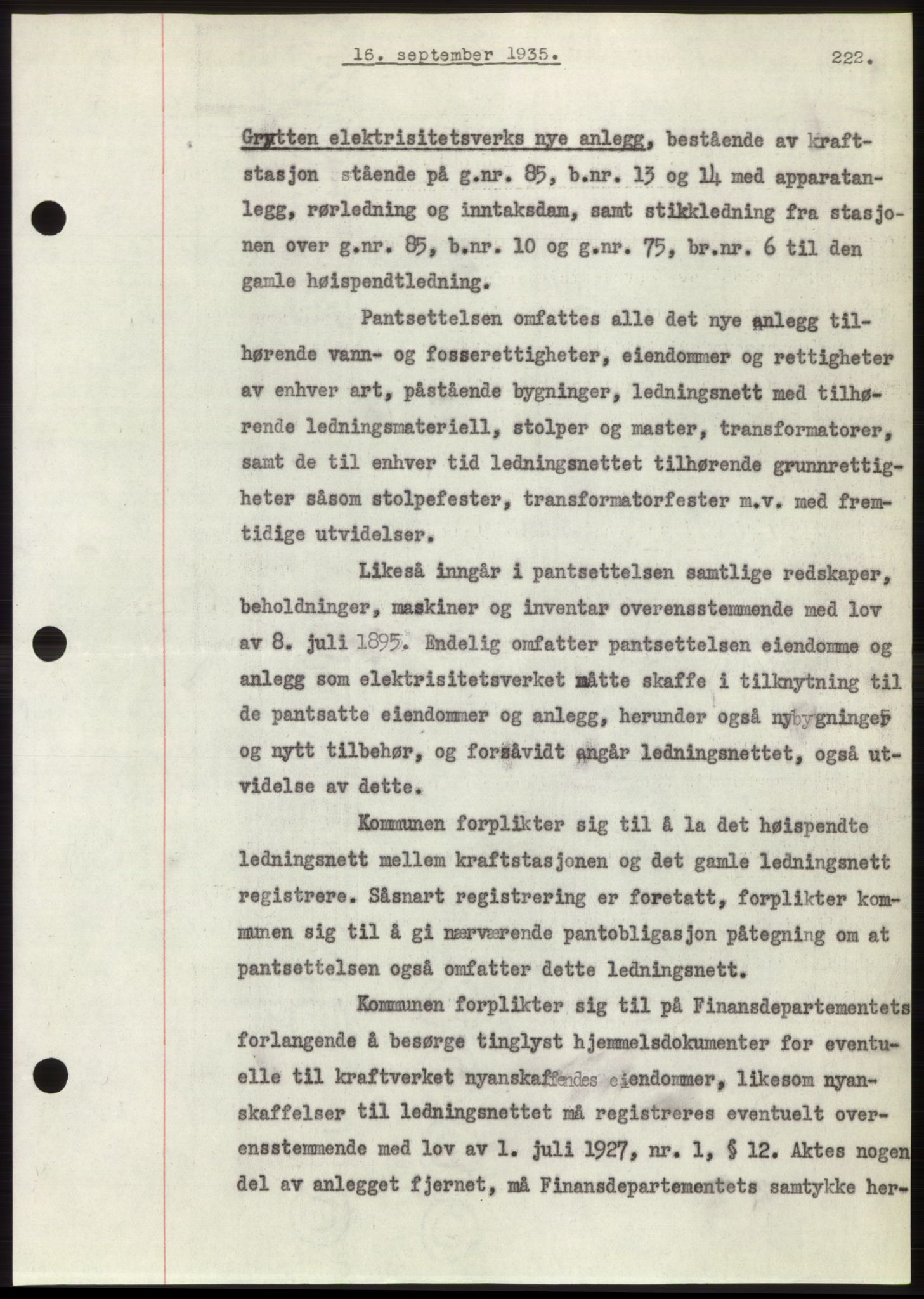 Romsdal sorenskriveri, AV/SAT-A-4149/1/2/2C/L0067: Mortgage book no. 61, 1935-1935, Deed date: 16.09.1935