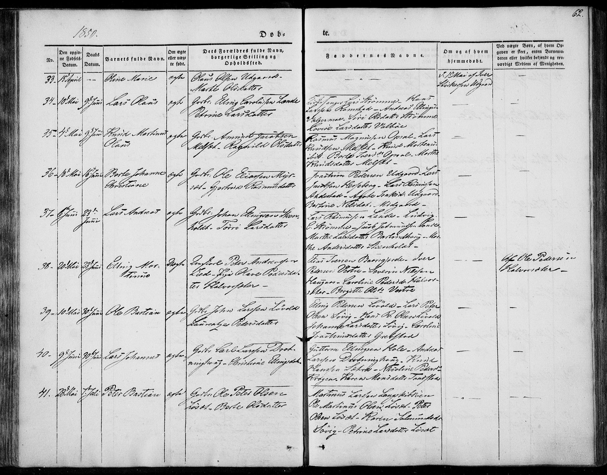 Ministerialprotokoller, klokkerbøker og fødselsregistre - Møre og Romsdal, AV/SAT-A-1454/522/L0312: Parish register (official) no. 522A07, 1843-1851, p. 62