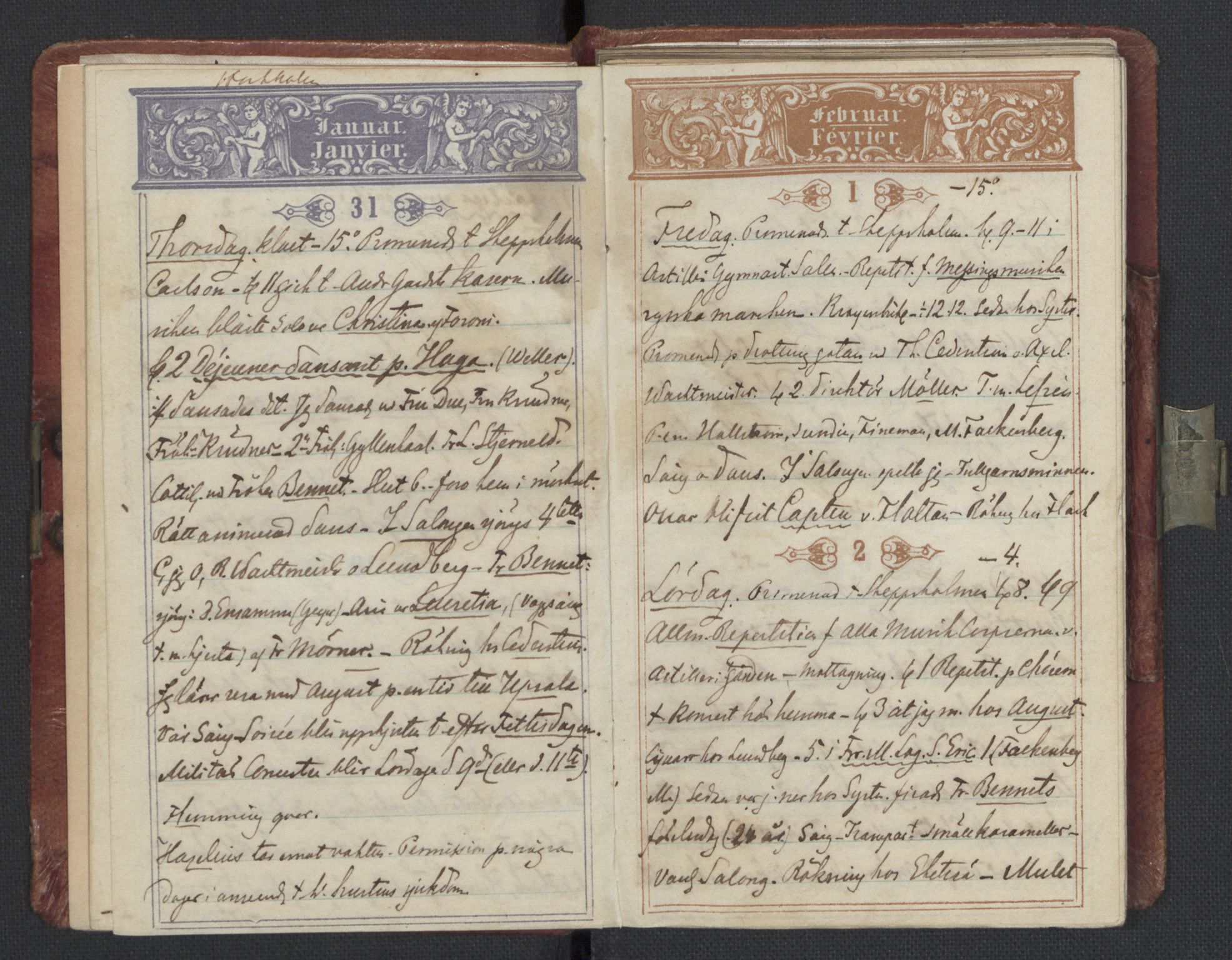 Bernadotte, AV/RA-PA-0318/F/L0001/0003: Privat materiale fra Bernadottefamilien / Dagbok, 1850, p. 15
