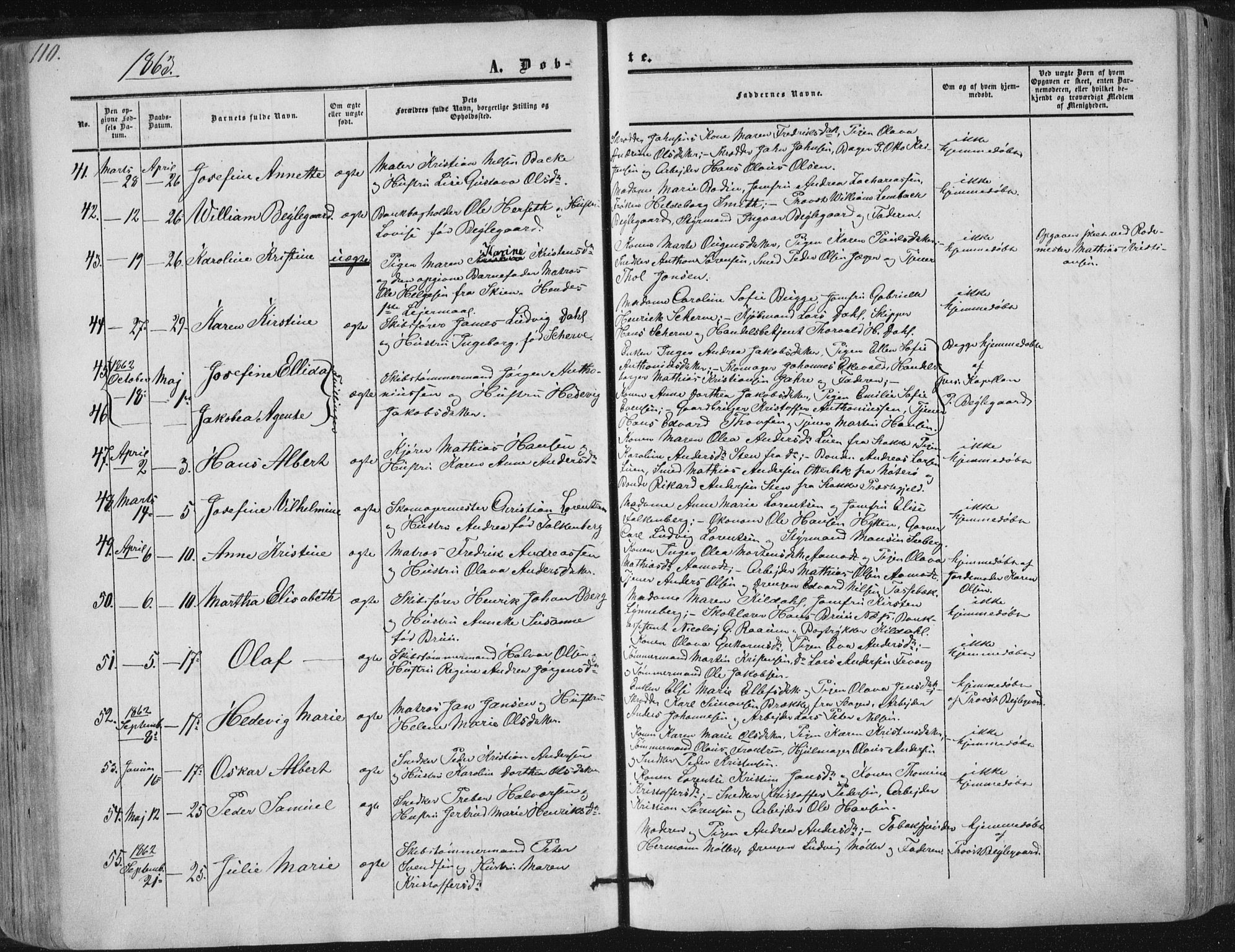 Tønsberg kirkebøker, SAKO/A-330/F/Fa/L0008: Parish register (official) no. I 8, 1855-1864, p. 110