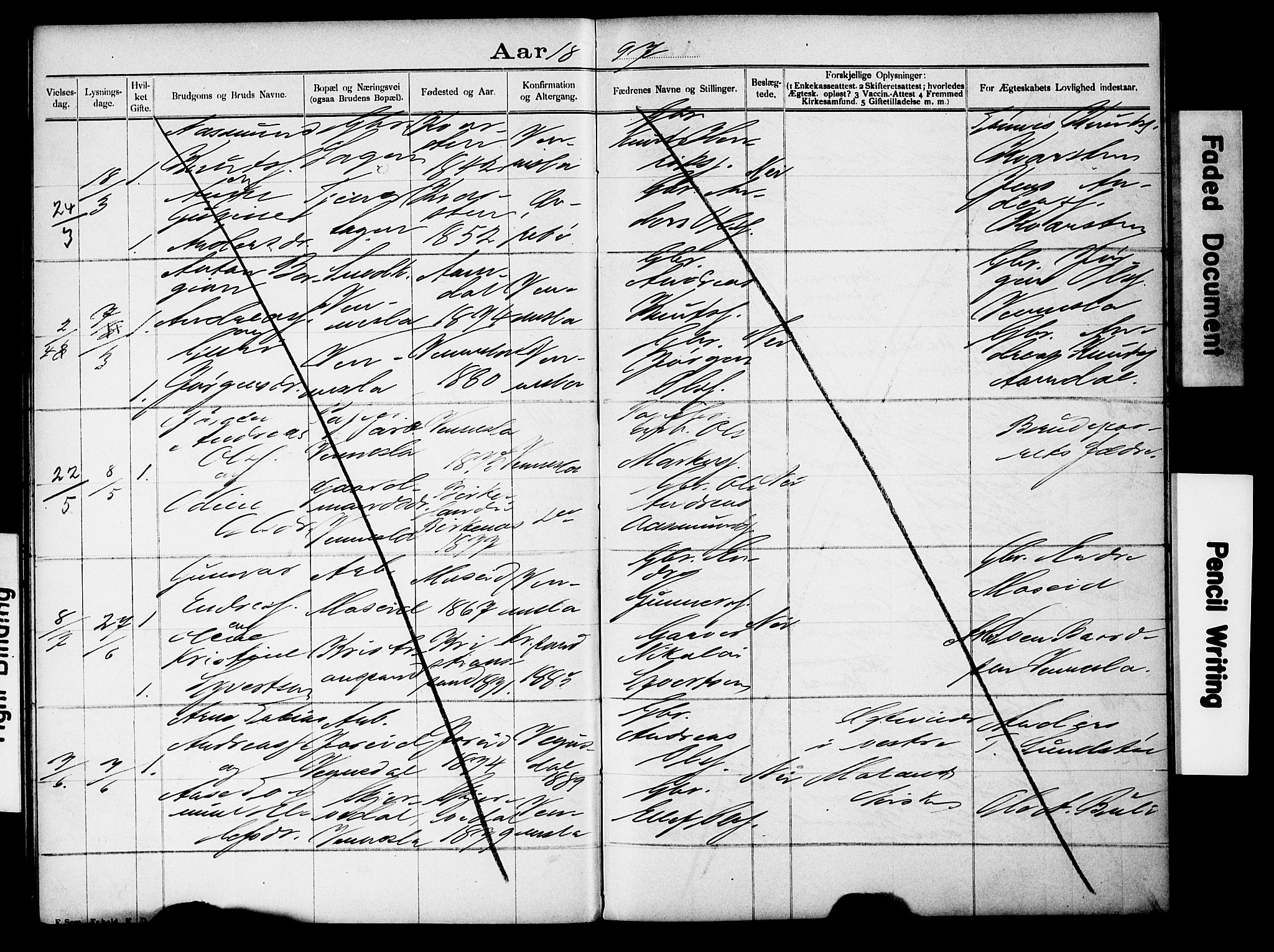 Vennesla sokneprestkontor, AV/SAK-1111-0045/J/L0032/0004: Banns register no. II 5 2, 1892-1917, p. 22