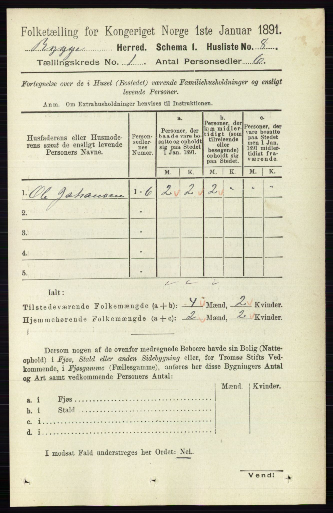 RA, 1891 census for 0136 Rygge, 1891, p. 30