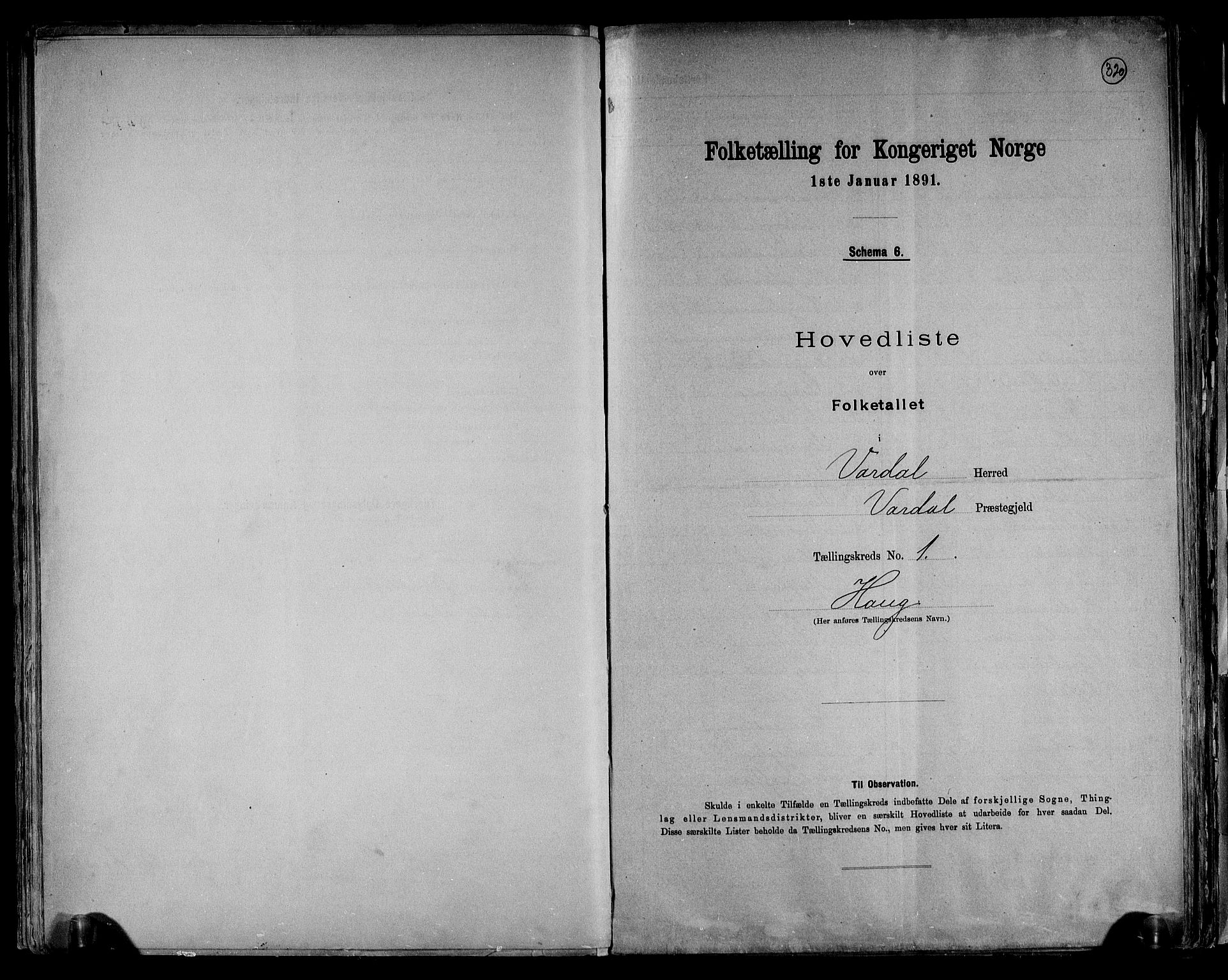 RA, 1891 census for 0527 Vardal, 1891, p. 4