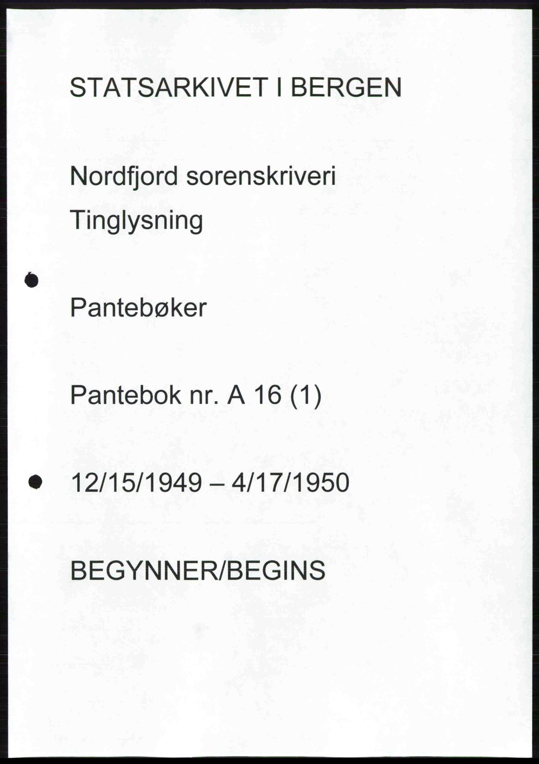 Nordfjord sorenskriveri, SAB/A-2801/02/02b/02bj/L0016a: Mortgage book no. A16 I, 1949-1950