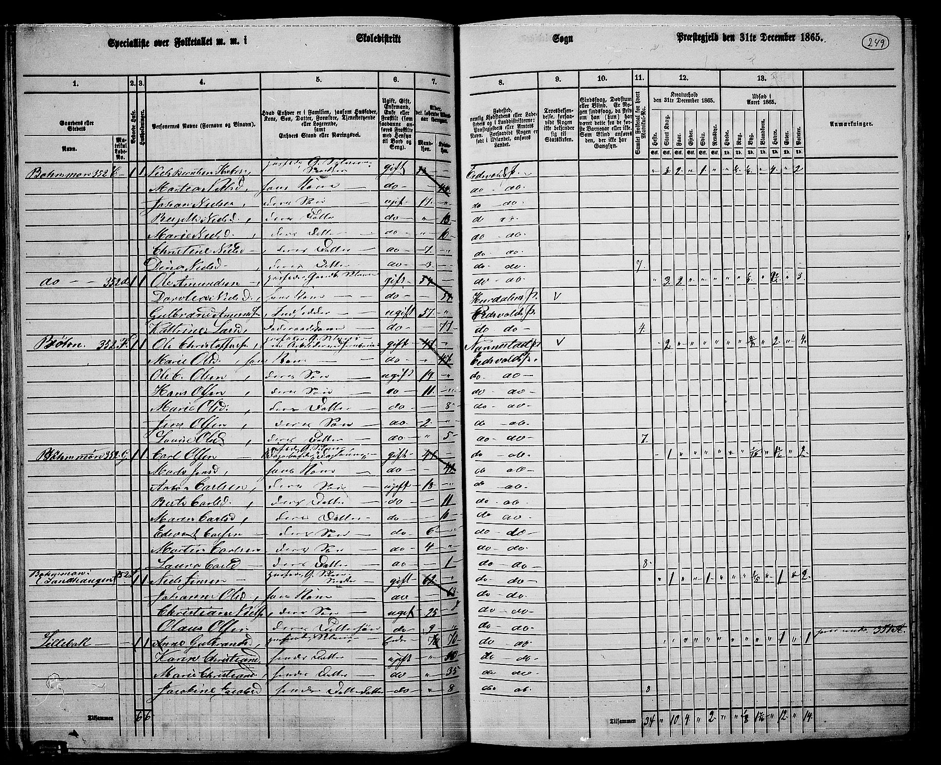 RA, 1865 census for Eidsvoll, 1865, p. 224