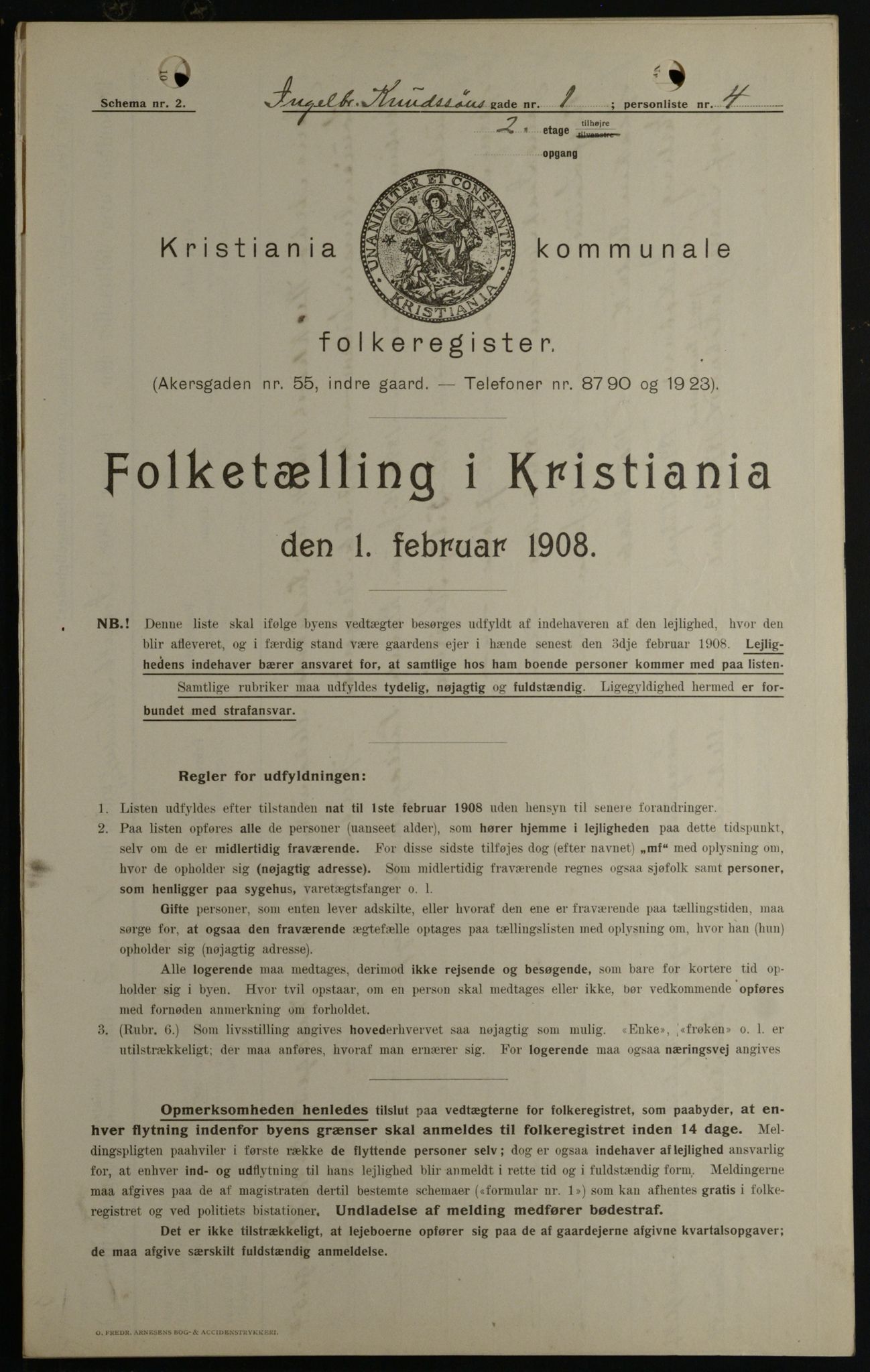 OBA, Municipal Census 1908 for Kristiania, 1908, p. 39345