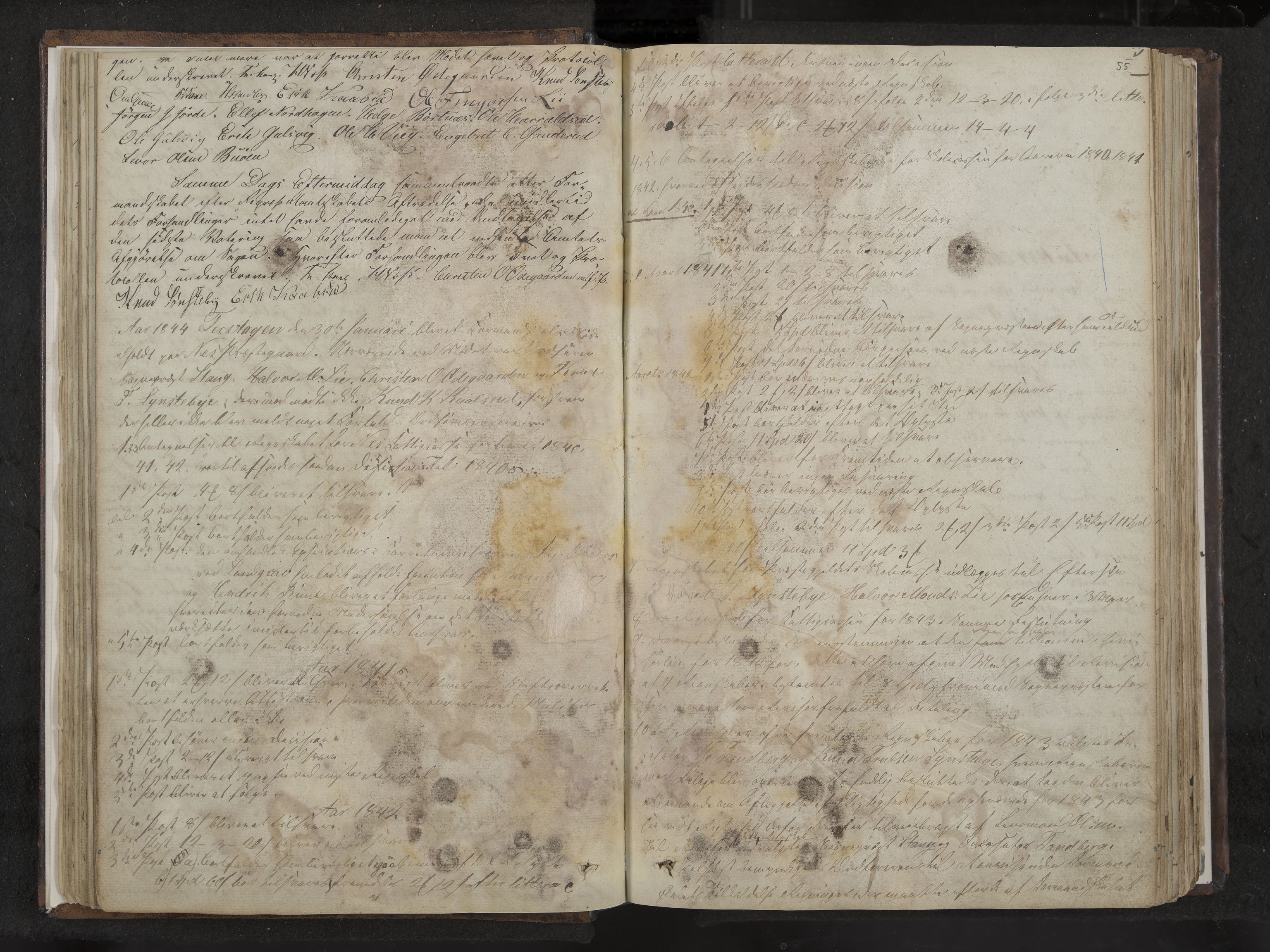 Nes formannskap og sentraladministrasjon, IKAK/0616021-1/A/Aa/L0001: Møtebok med register, 1838-1875, p. 55