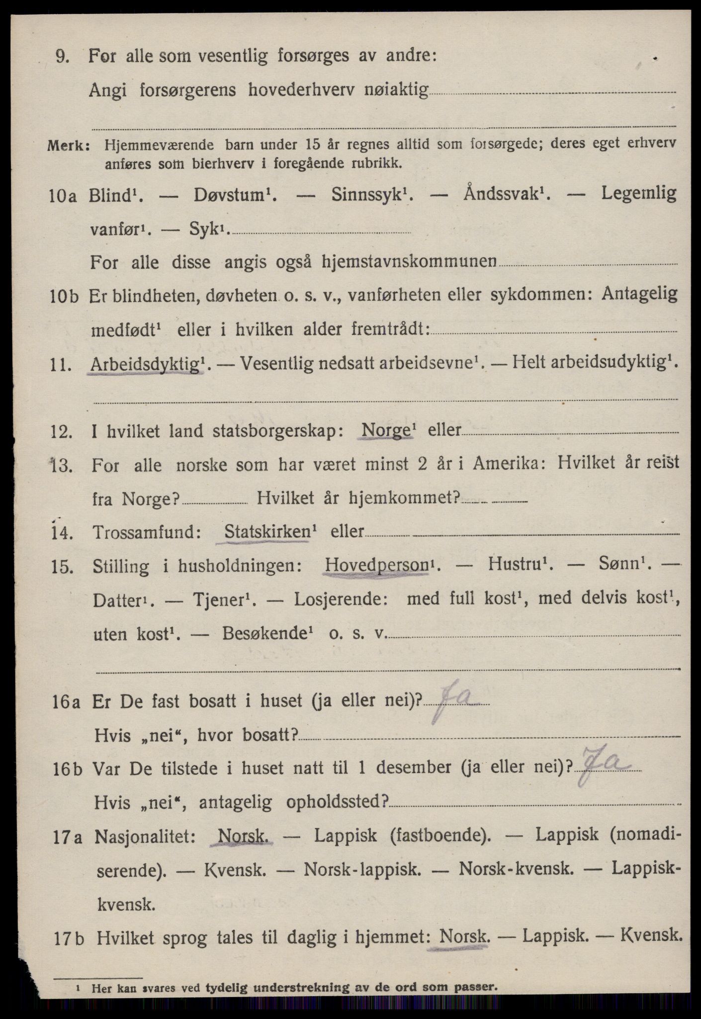 SAT, 1920 census for Selbu, 1920, p. 7857