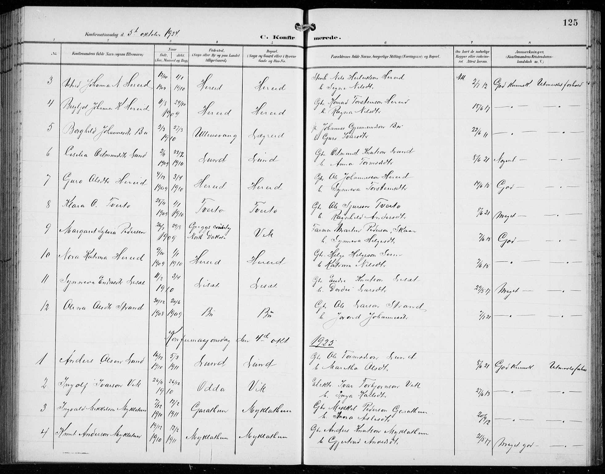 Ullensvang sokneprestembete, SAB/A-78701/H/Hab: Parish register (copy) no. C  3, 1899-1932, p. 125