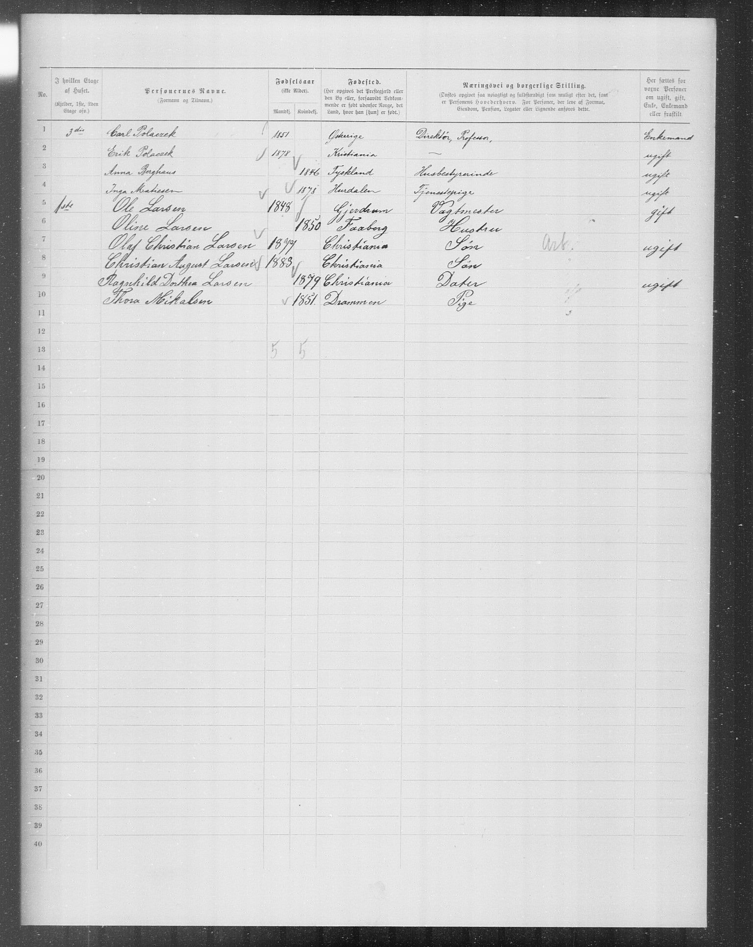 OBA, Municipal Census 1899 for Kristiania, 1899, p. 8644