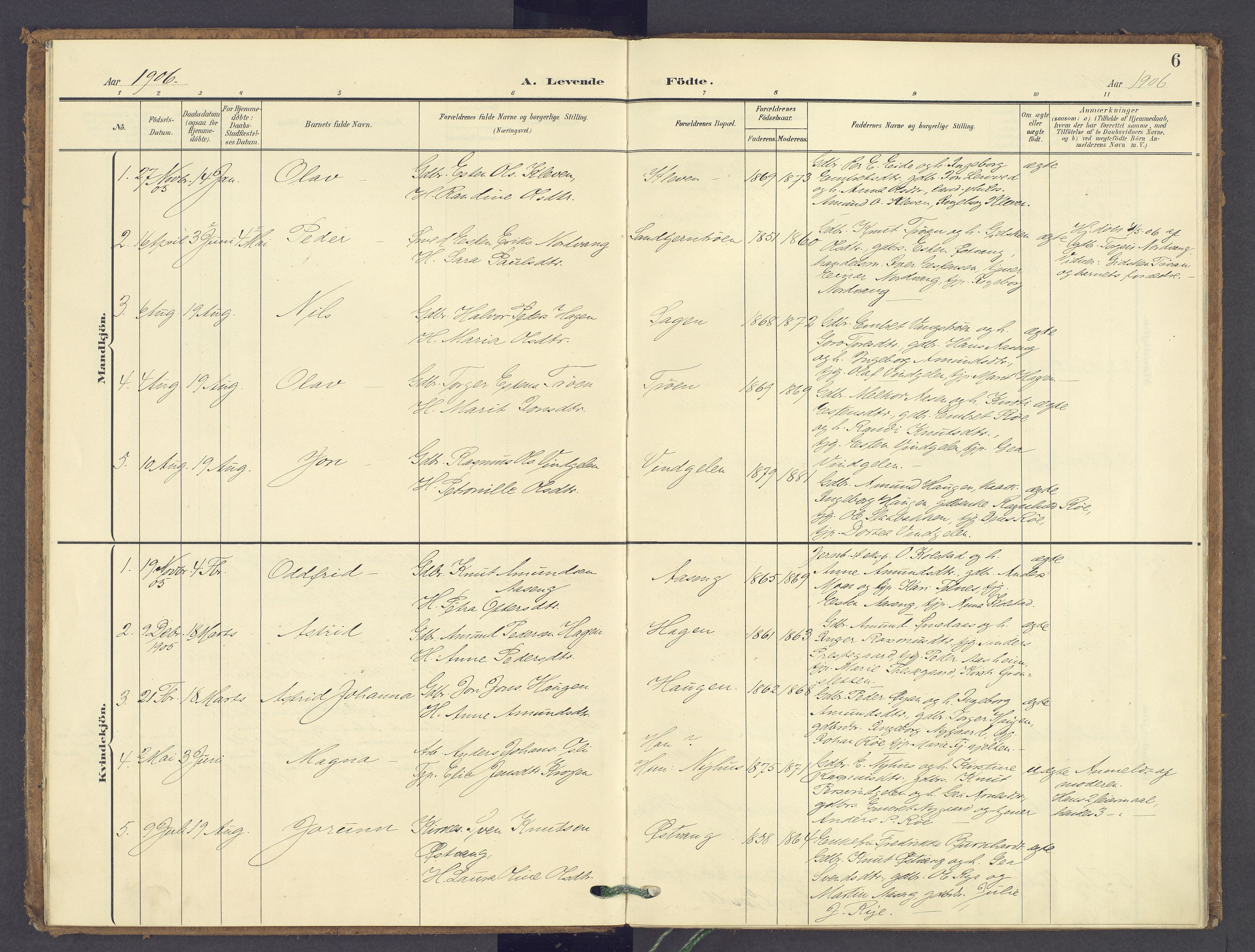 Tolga prestekontor, AV/SAH-PREST-062/K/L0015: Parish register (official) no. 15, 1903-1946, p. 6