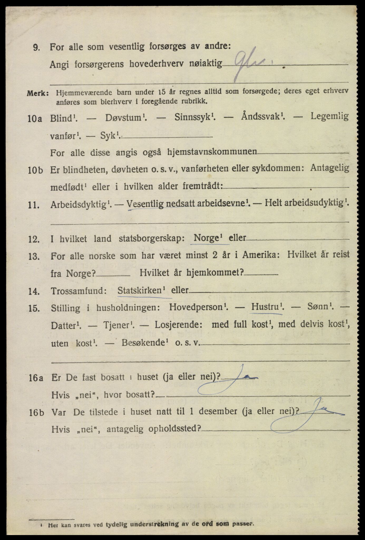 SAK, 1920 census for Hylestad, 1920, p. 761