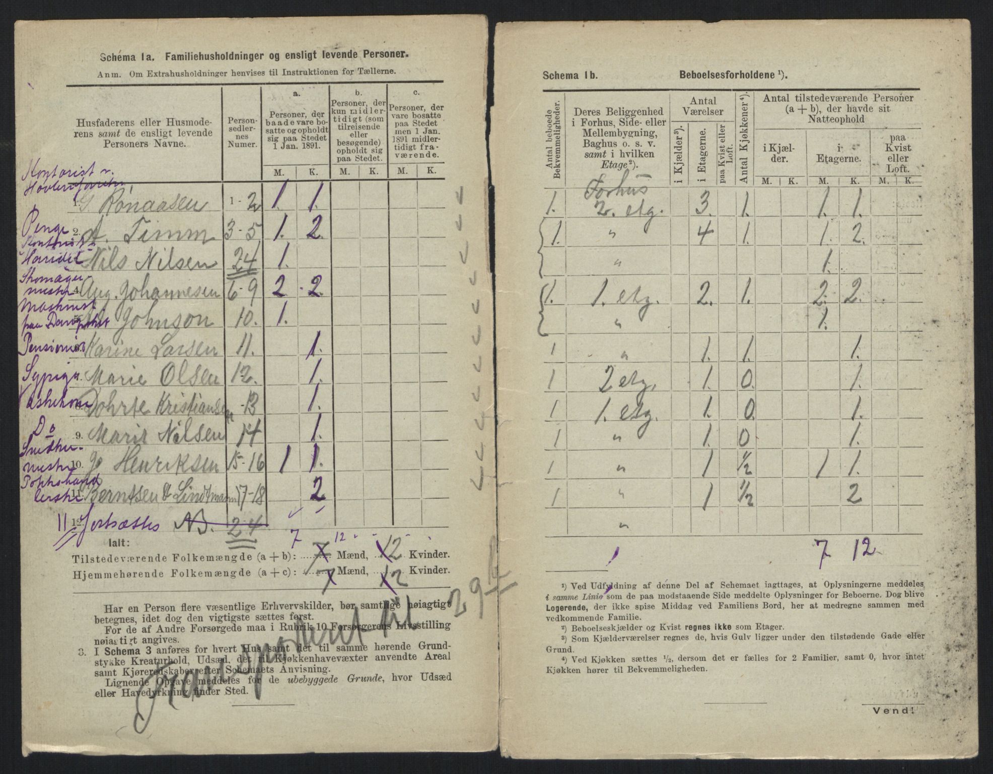 RA, 1891 census for 0301 Kristiania, 1891, p. 11591