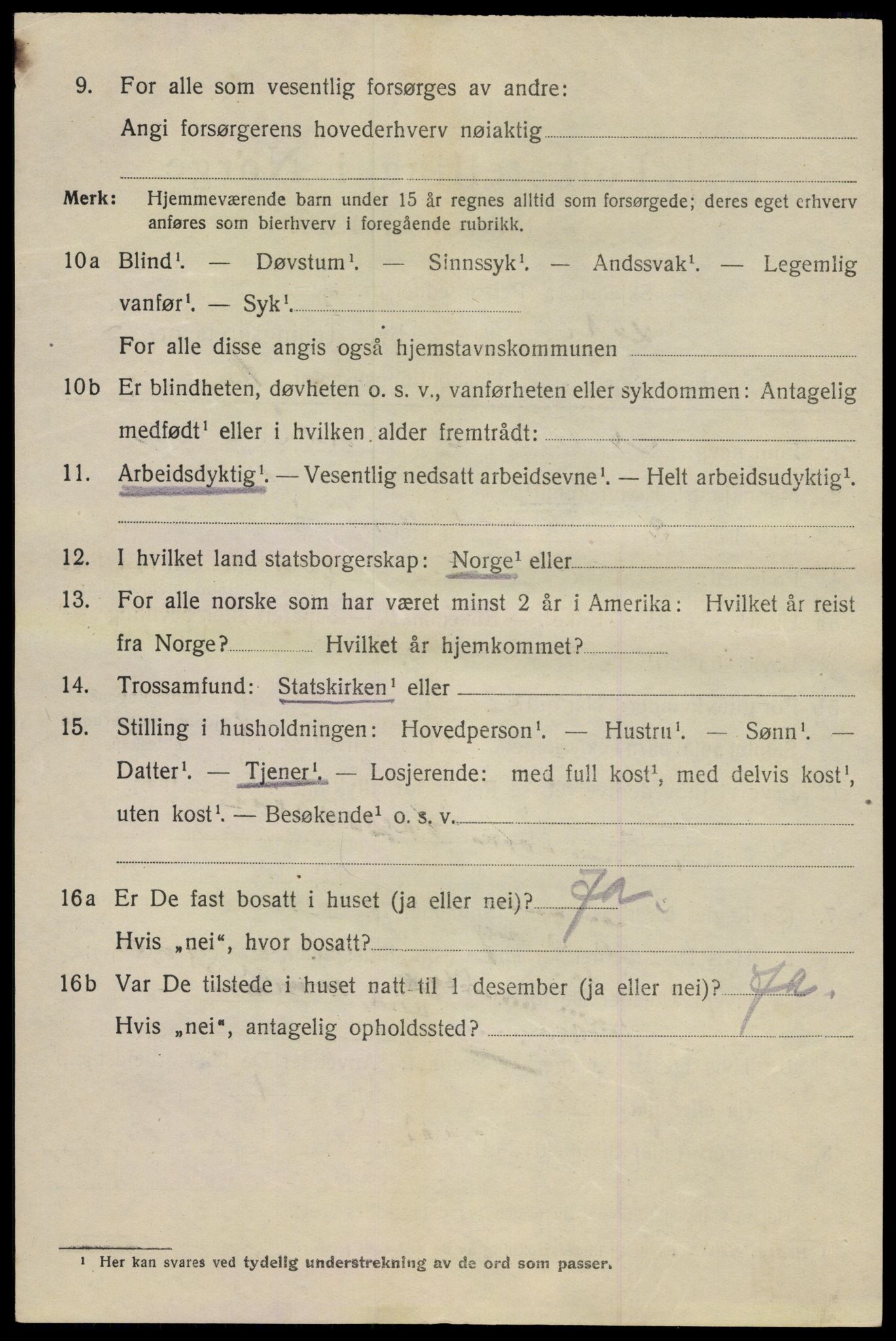 SAO, 1920 census for Drøbak, 1920, p. 2694