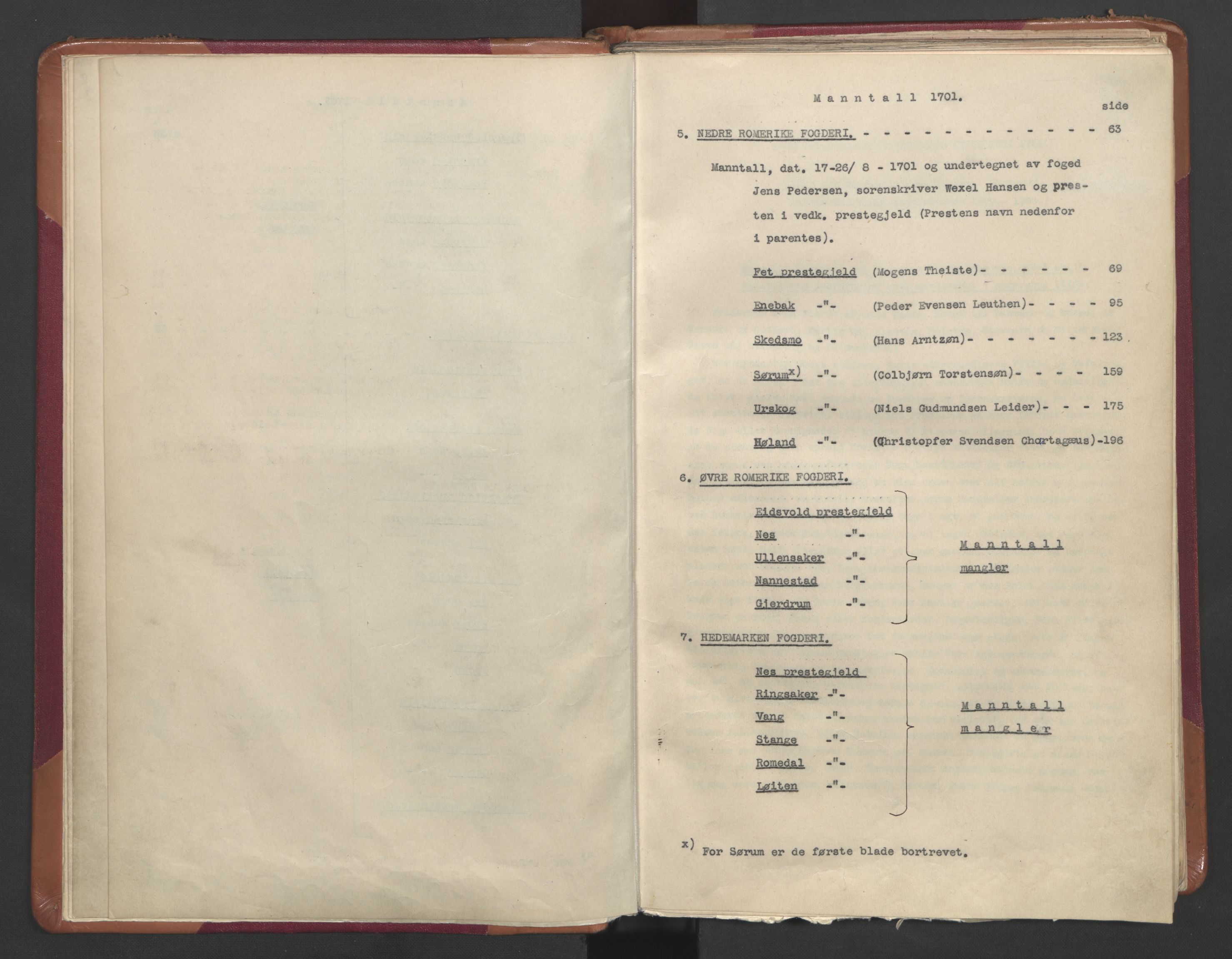 RA, Census (manntall) 1701, no. 1: Moss, Onsøy, Tune og Veme fogderi and Nedre Romerike fogderi, 1701