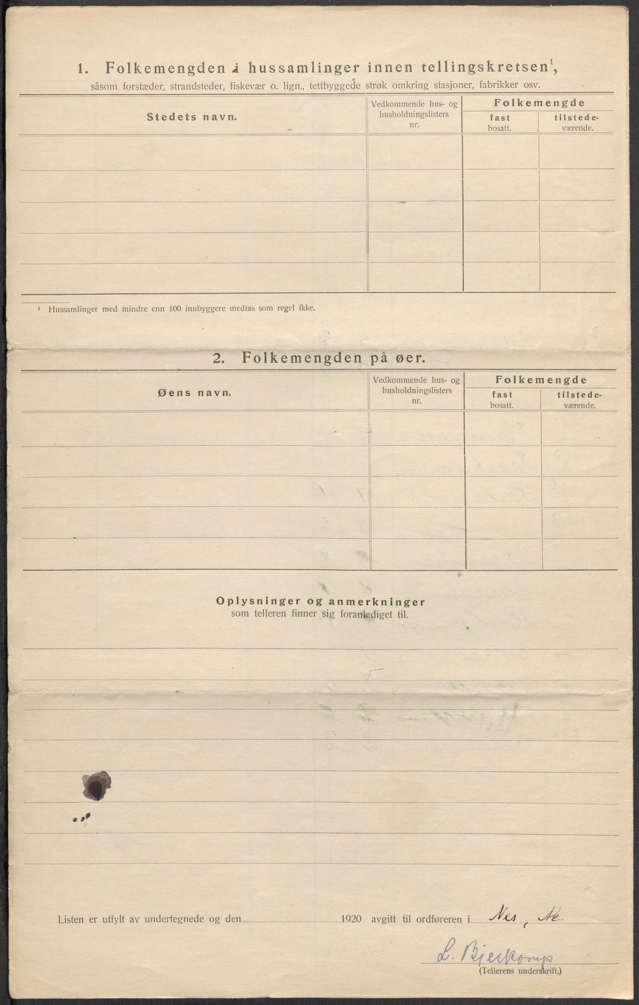 SAO, 1920 census for Nes, 1920, p. 77