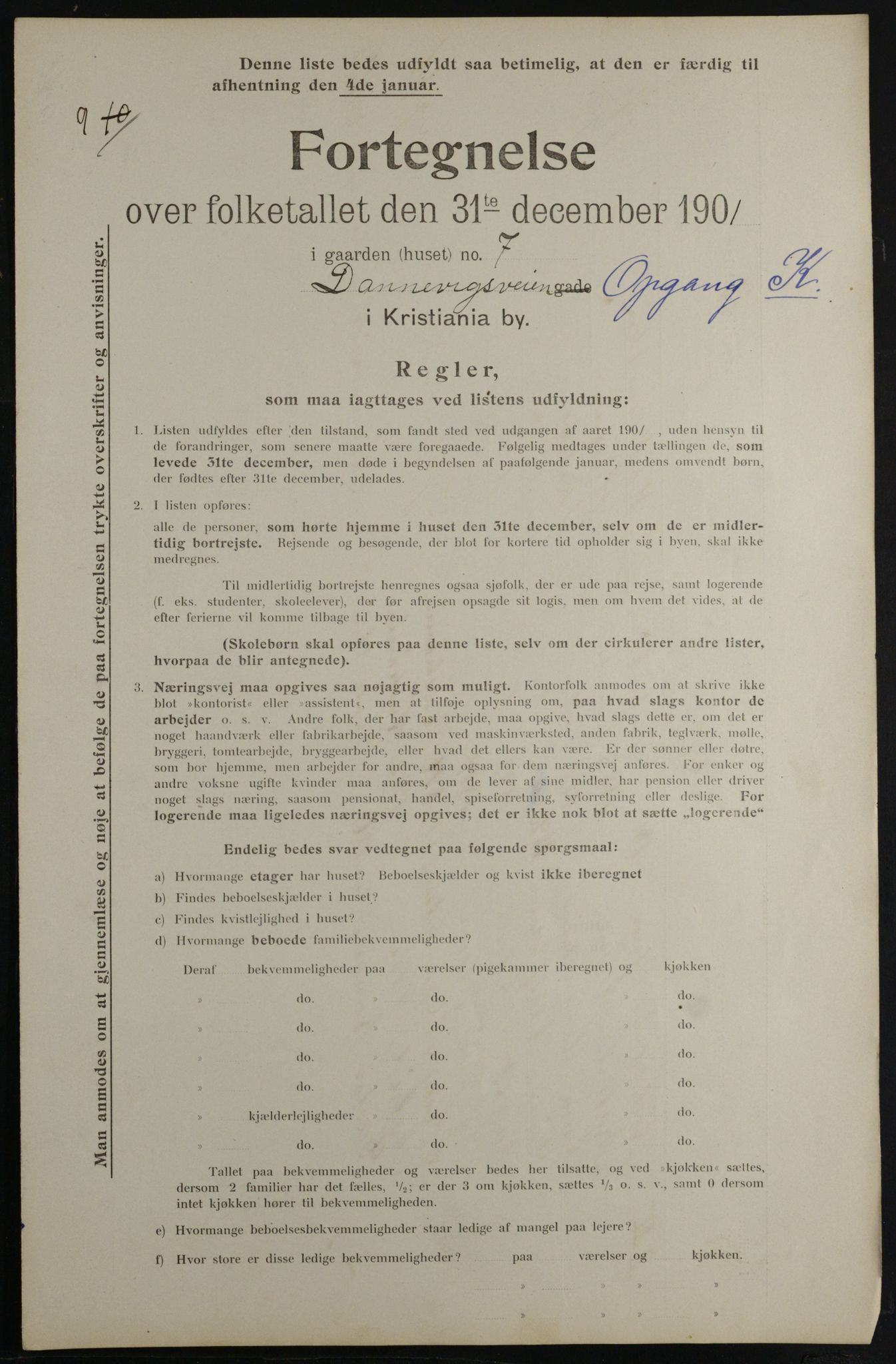 OBA, Municipal Census 1901 for Kristiania, 1901, p. 2477