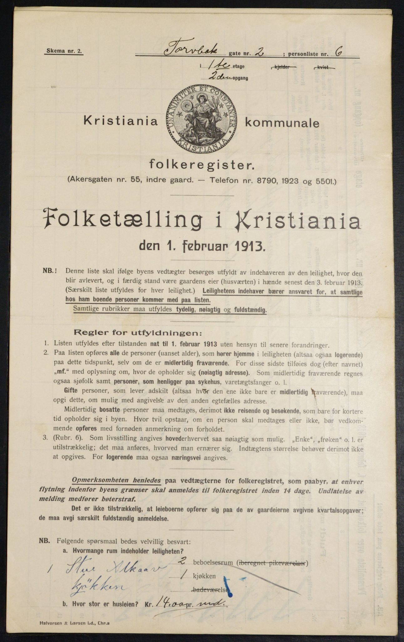 OBA, Municipal Census 1913 for Kristiania, 1913, p. 114989