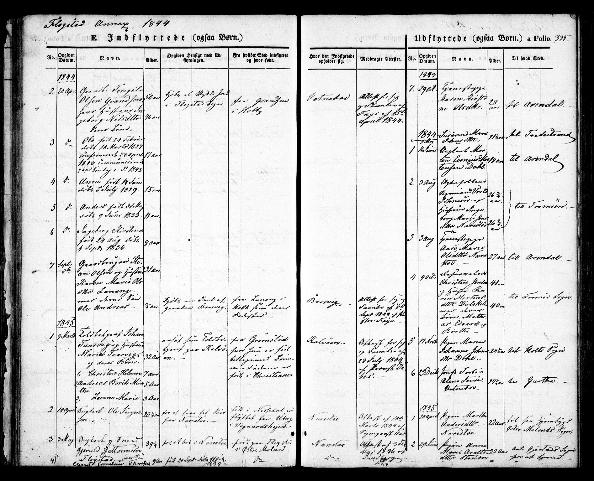 Dypvåg sokneprestkontor, AV/SAK-1111-0007/F/Fa/Faa/L0005: Parish register (official) no. A 5, 1841-1854, p. 335