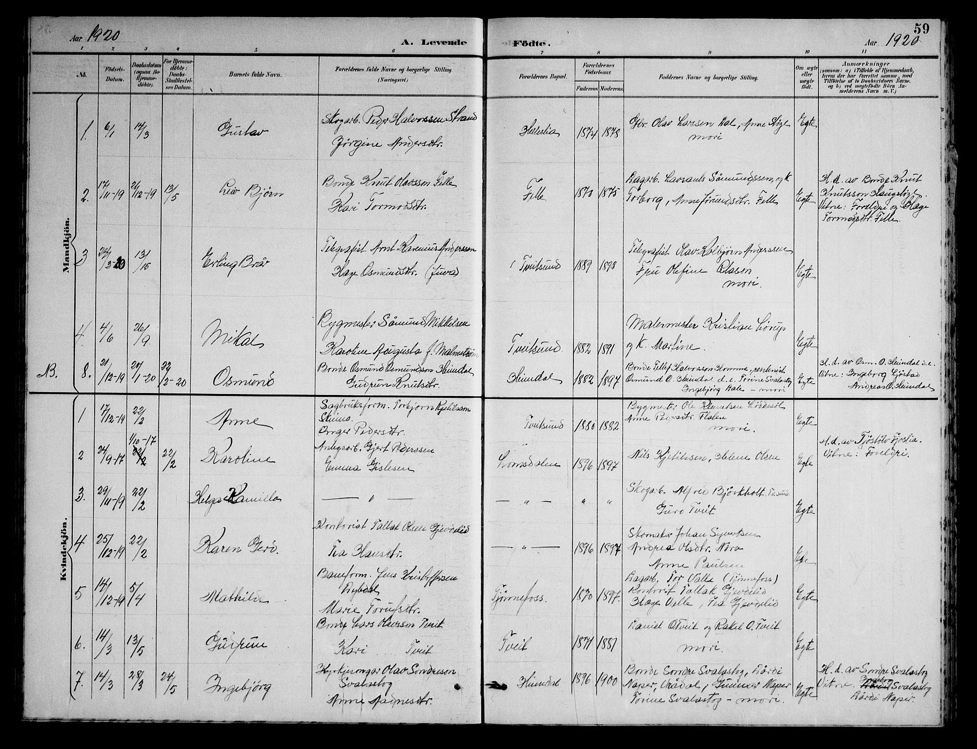 Nissedal kirkebøker, AV/SAKO-A-288/G/Gb/L0003: Parish register (copy) no. II 3, 1893-1928, p. 59