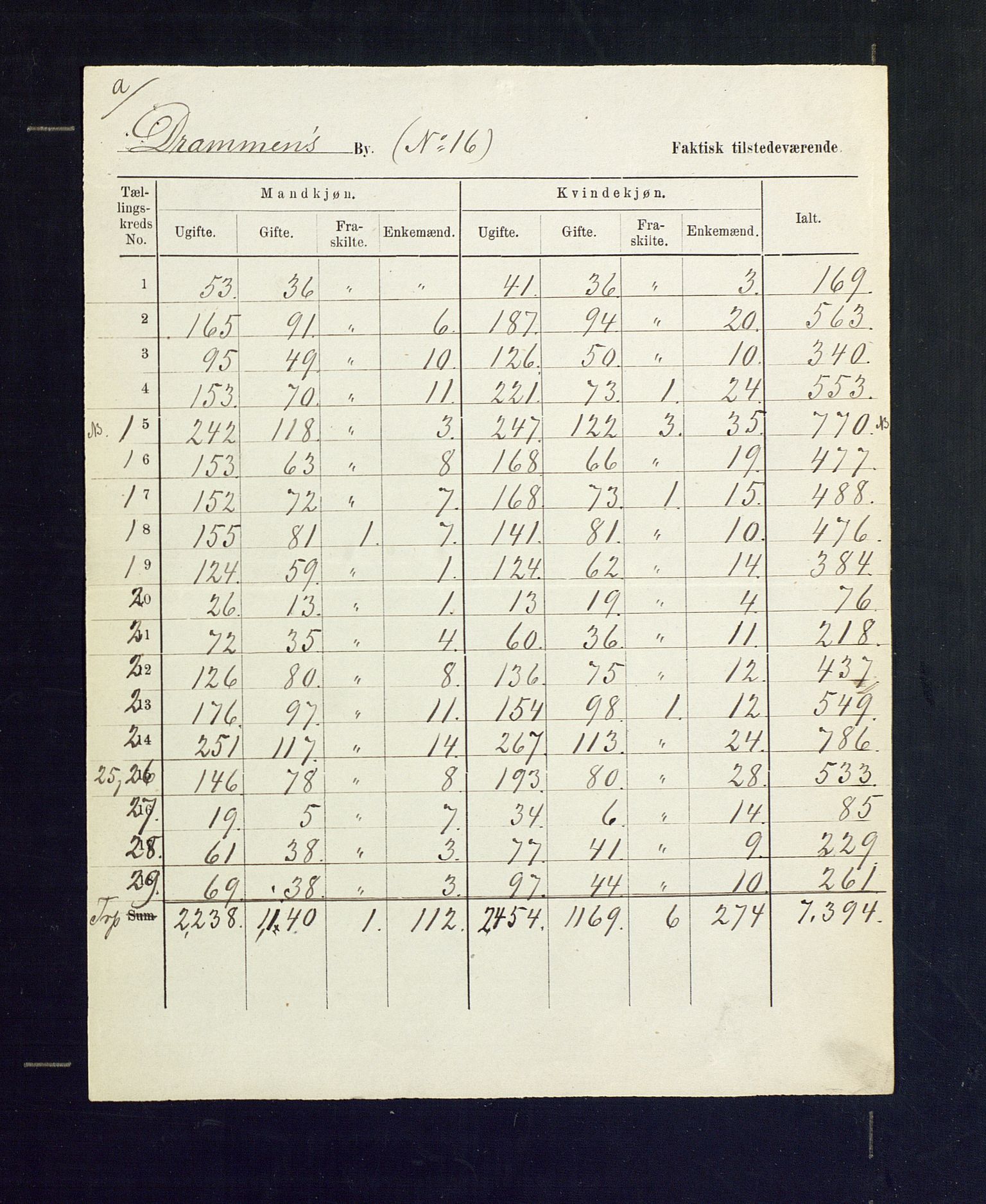 SAKO, 1875 census for 0602 Drammen, 1875, p. 109