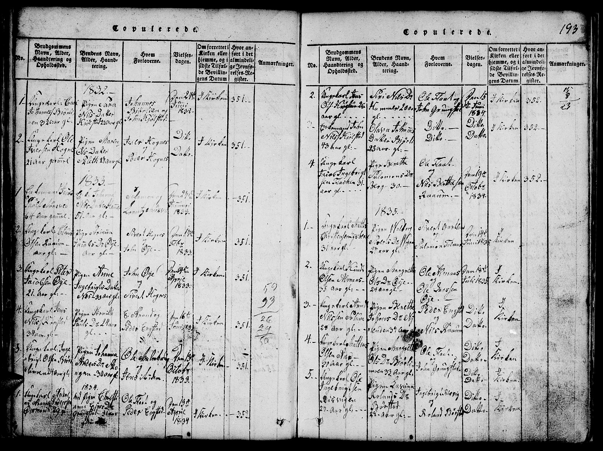 Ministerialprotokoller, klokkerbøker og fødselsregistre - Nord-Trøndelag, AV/SAT-A-1458/765/L0562: Parish register (copy) no. 765C01, 1817-1851, p. 193