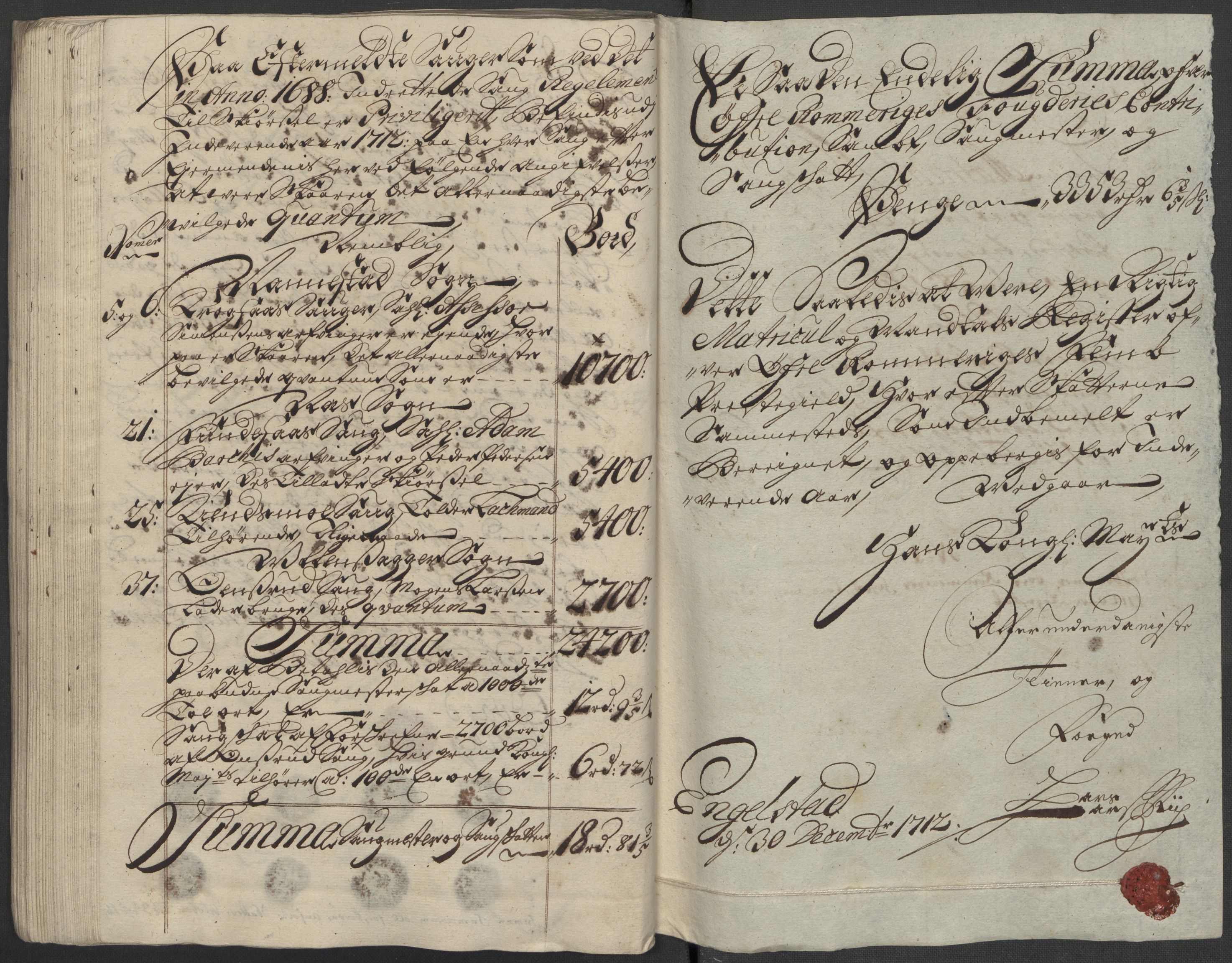 Rentekammeret inntil 1814, Reviderte regnskaper, Fogderegnskap, AV/RA-EA-4092/R12/L0722: Fogderegnskap Øvre Romerike, 1712, p. 84