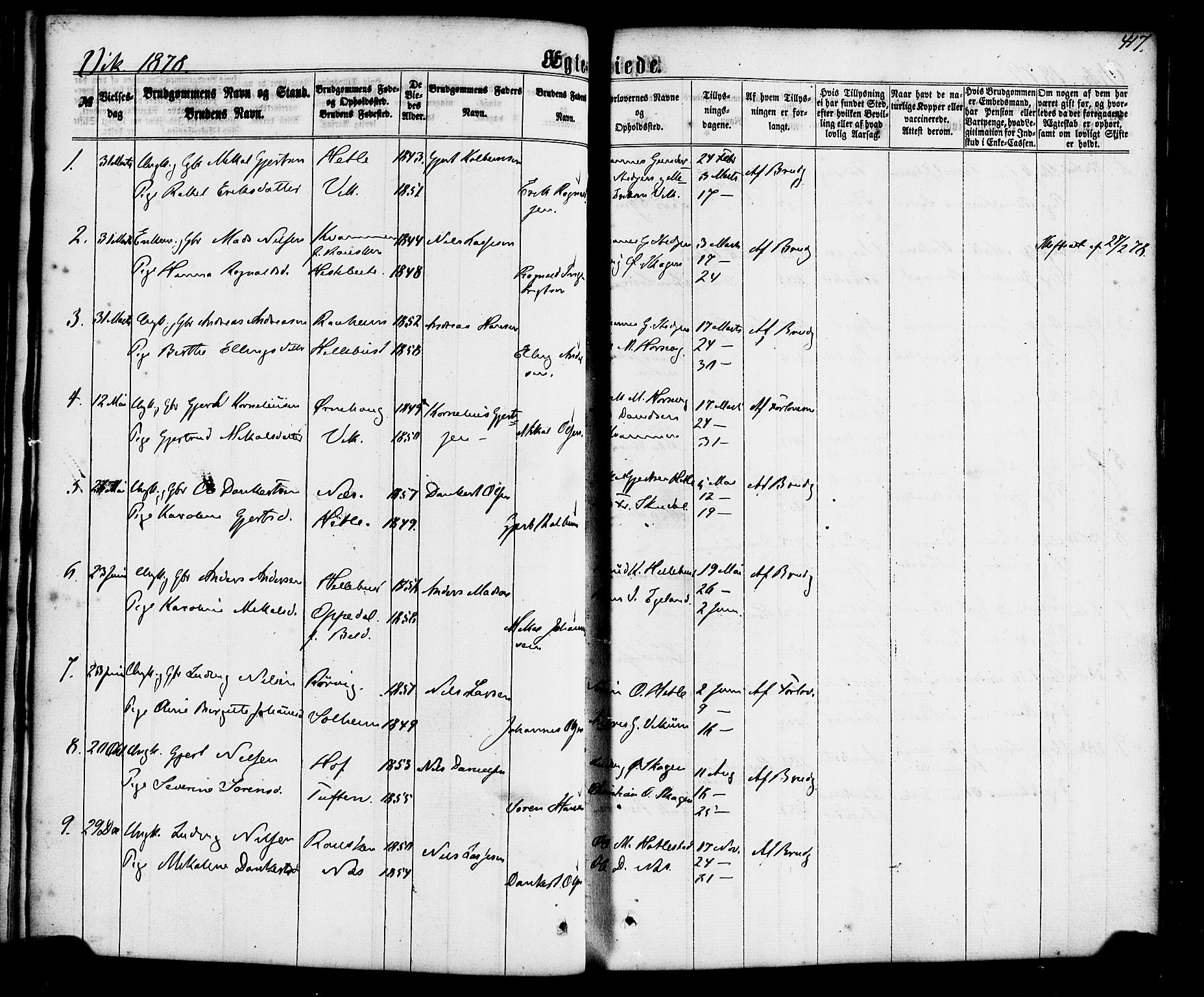 Gaular sokneprestembete, SAB/A-80001/H/Haa: Parish register (official) no. A 5, 1860-1881, p. 417