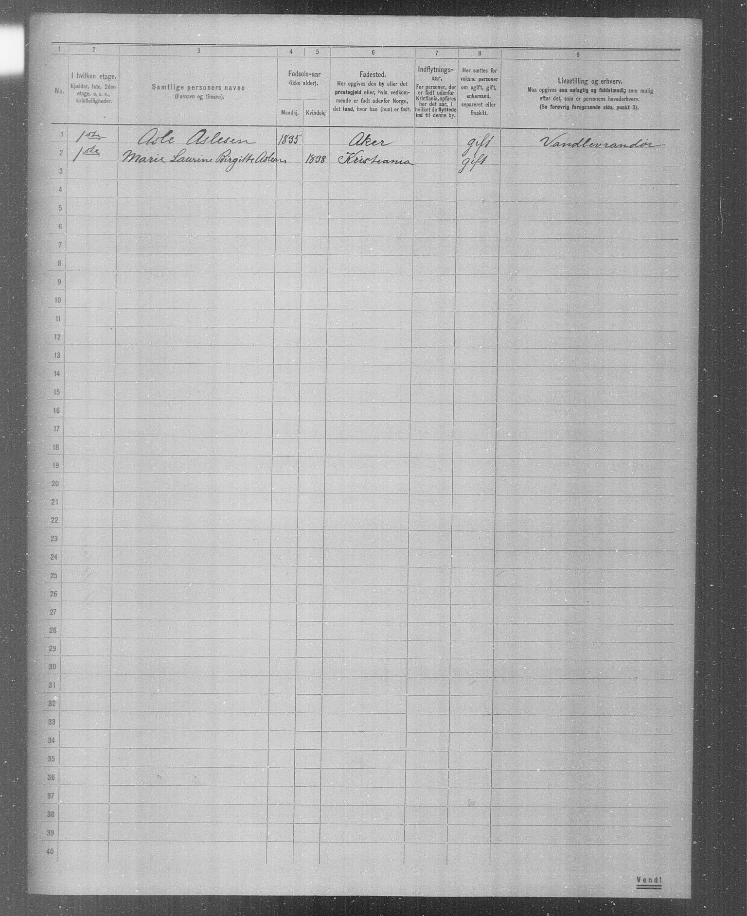 OBA, Municipal Census 1904 for Kristiania, 1904, p. 4344