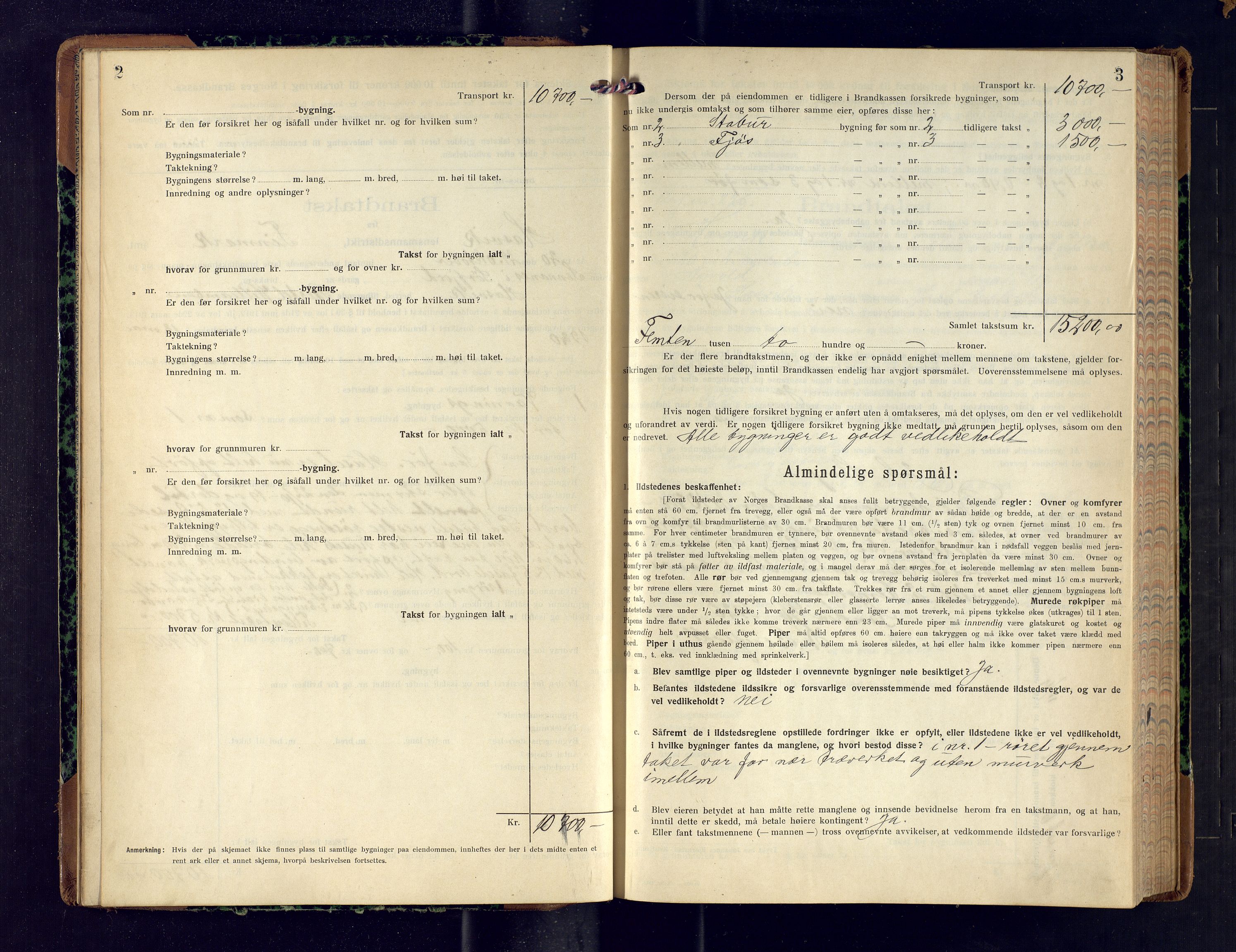 Hasvik lensmannskontor, AV/SATØ-SATO-164/Fob/L0008: Branntakstprotokoll, 1920-1926, p. 2-3