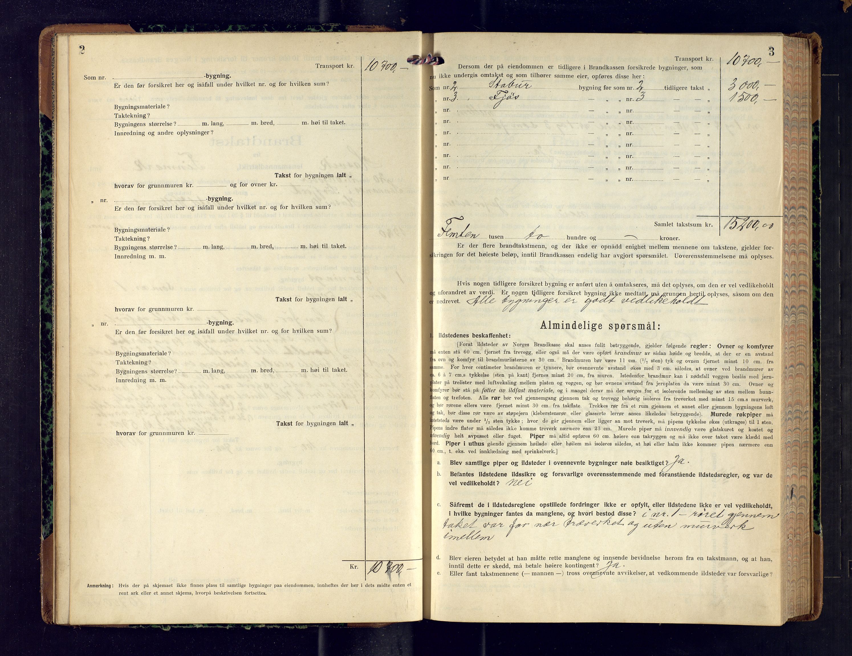 Hasvik lensmannskontor, SATØ/SATO-164/Fob/L0008: Branntakstprotokoll, 1920-1926, p. 2-3