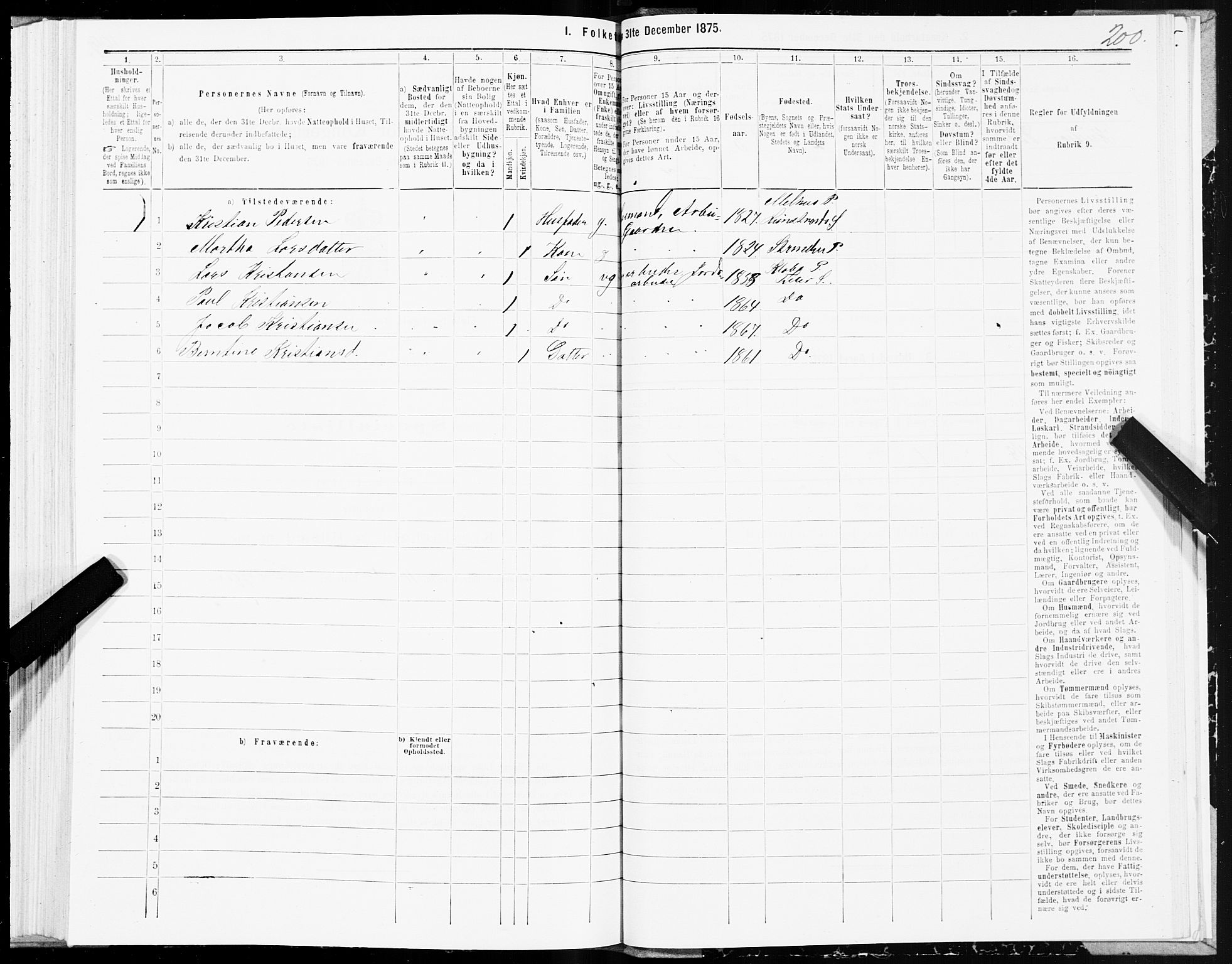 SAT, 1875 census for 1662P Klæbu, 1875, p. 2200