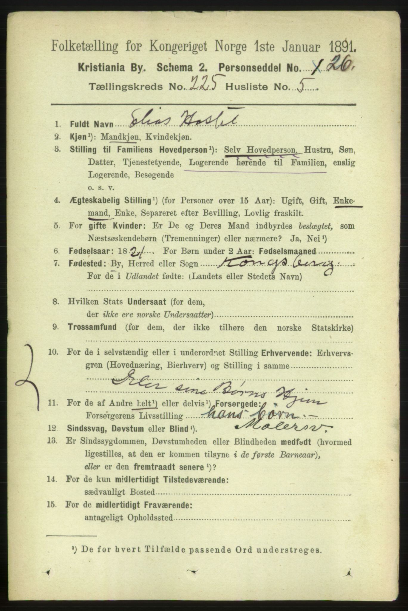 RA, 1891 census for 0301 Kristiania, 1891, p. 136497