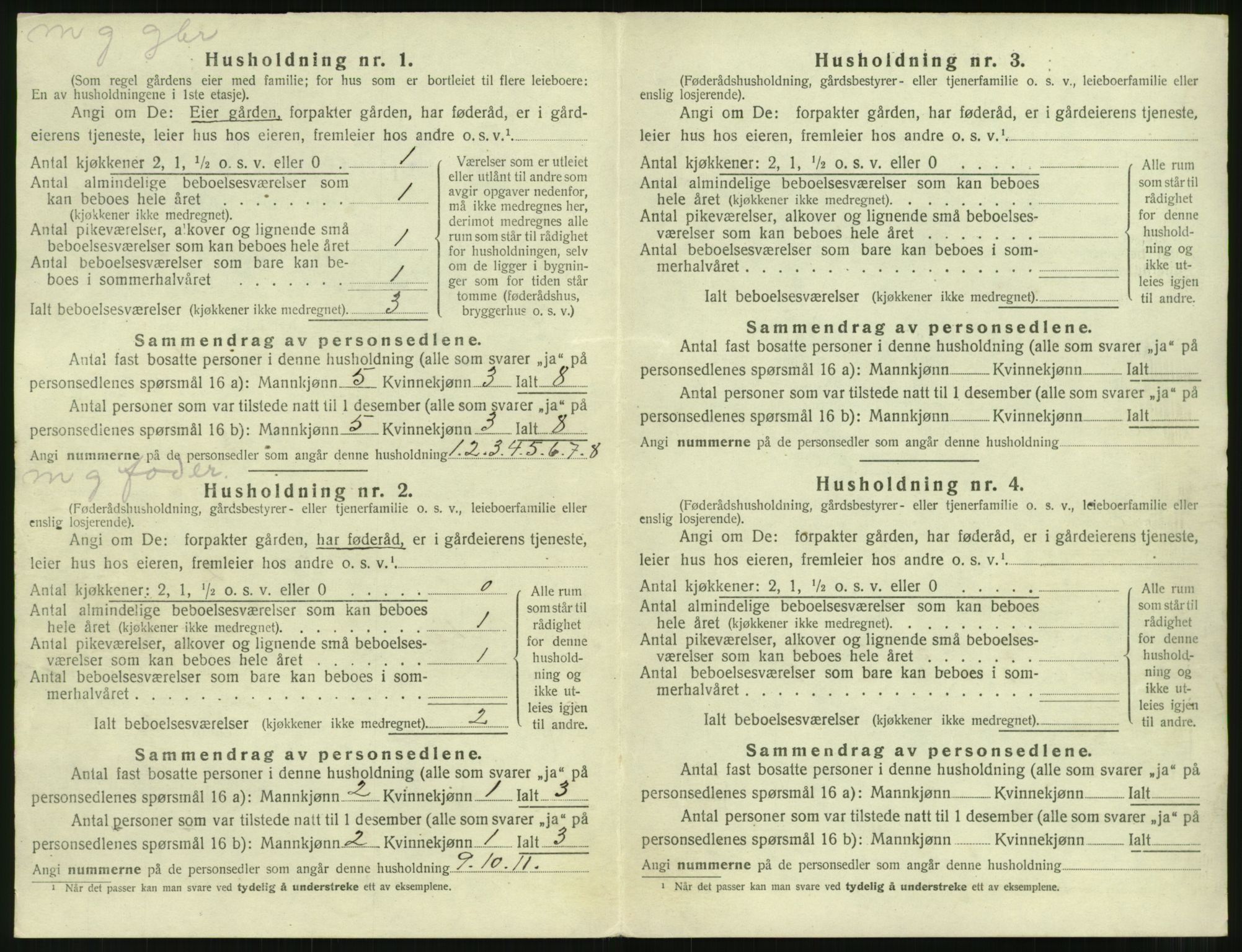 SAT, 1920 census for Nesset, 1920, p. 147