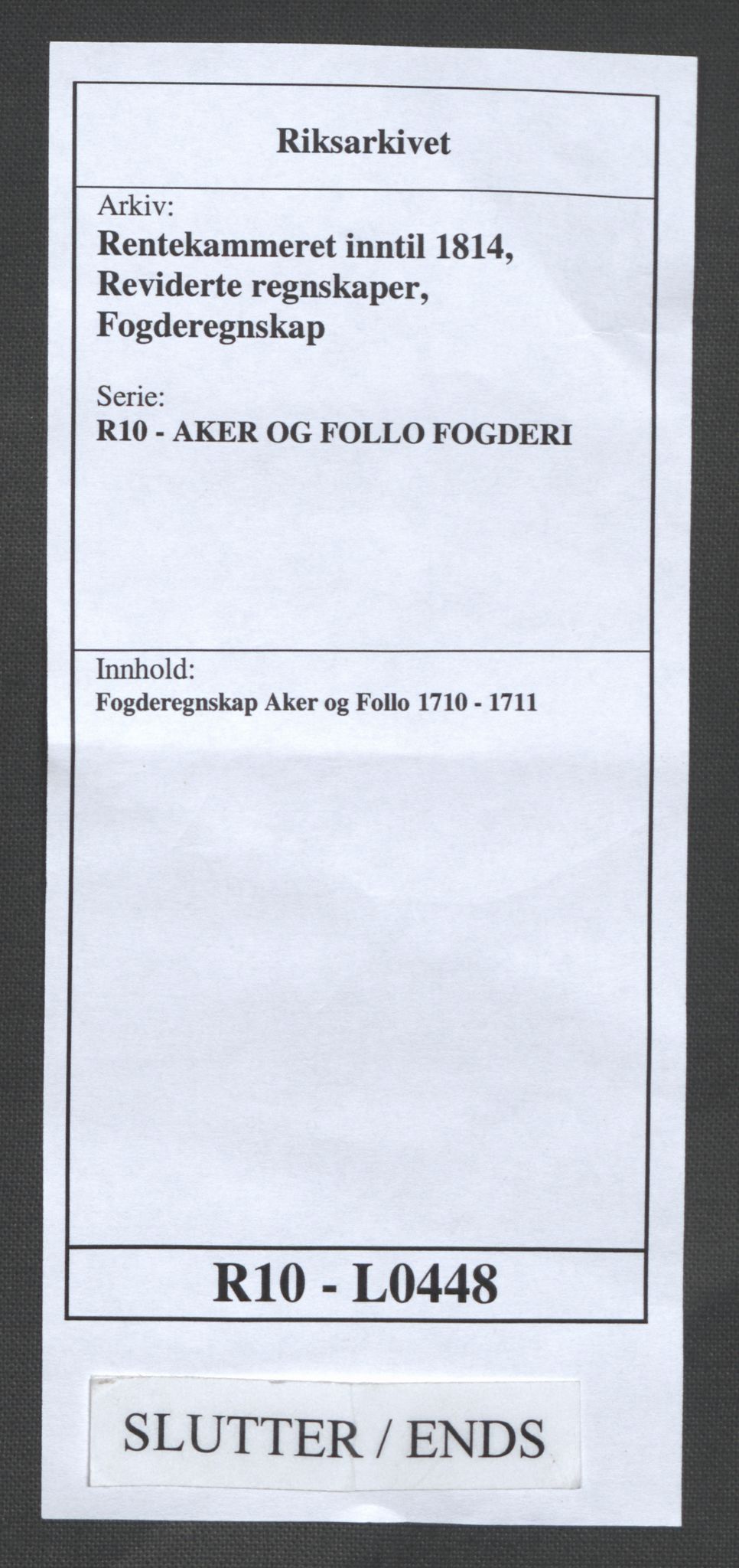 Rentekammeret inntil 1814, Reviderte regnskaper, Fogderegnskap, AV/RA-EA-4092/R10/L0448: Fogderegnskap Aker og Follo, 1710-1711, p. 357