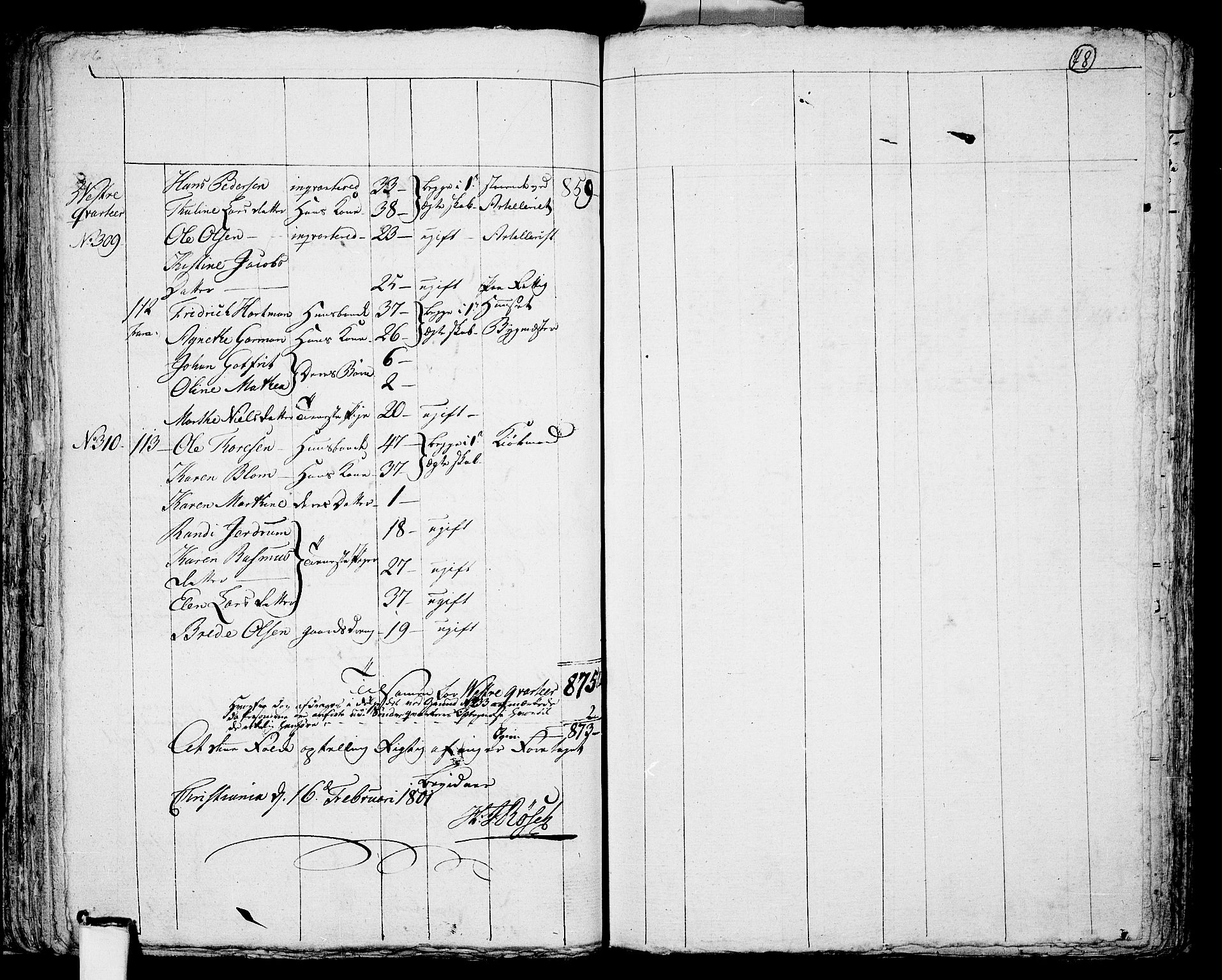 RA, 1801 census for 0301 Kristiania, 1801, p. 77b-78a