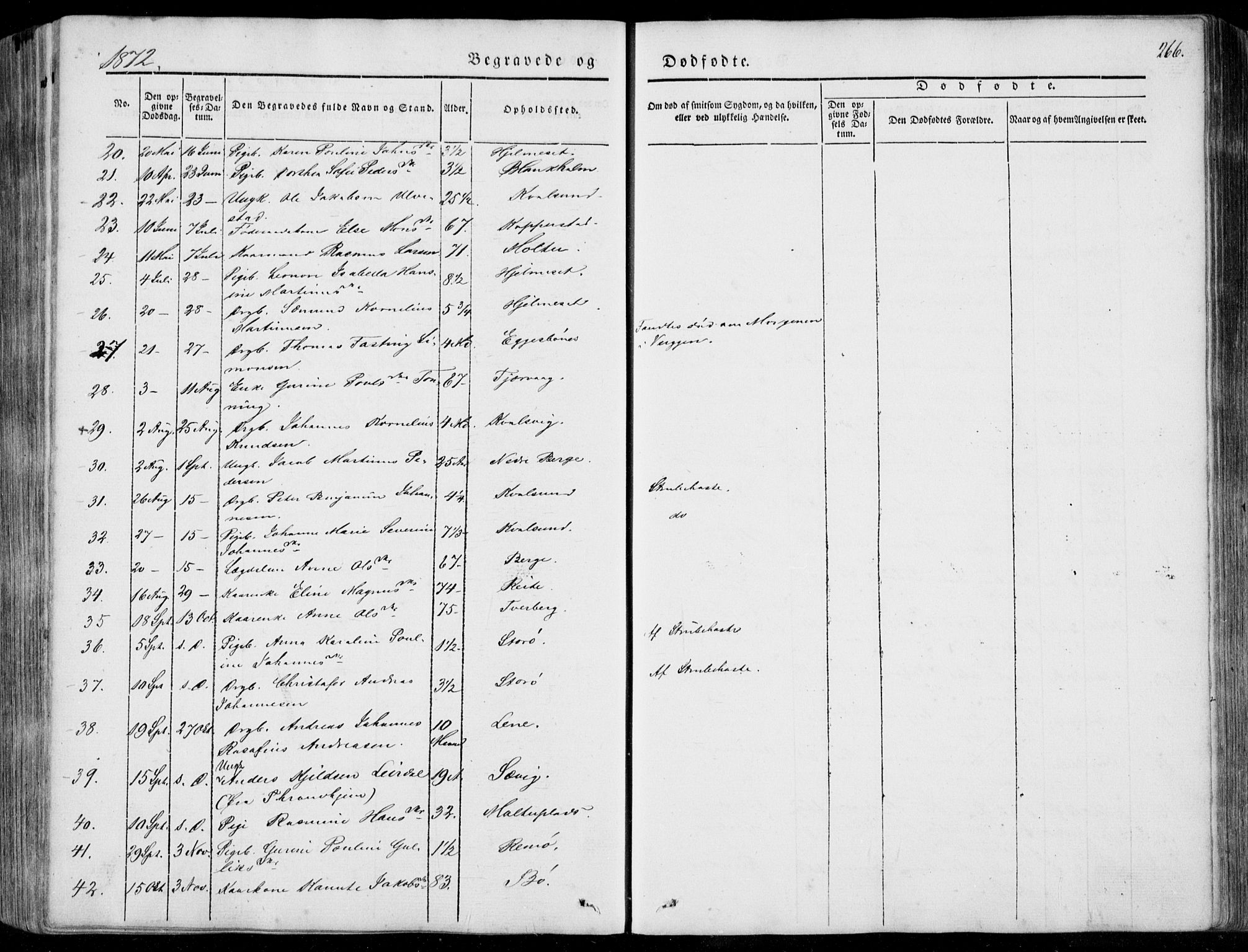 Ministerialprotokoller, klokkerbøker og fødselsregistre - Møre og Romsdal, AV/SAT-A-1454/507/L0070: Parish register (official) no. 507A05, 1842-1873, p. 266