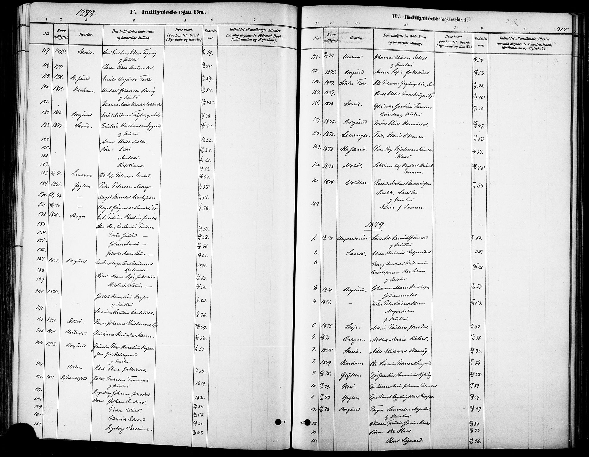 Ministerialprotokoller, klokkerbøker og fødselsregistre - Møre og Romsdal, AV/SAT-A-1454/529/L0454: Parish register (official) no. 529A04, 1878-1885, p. 315