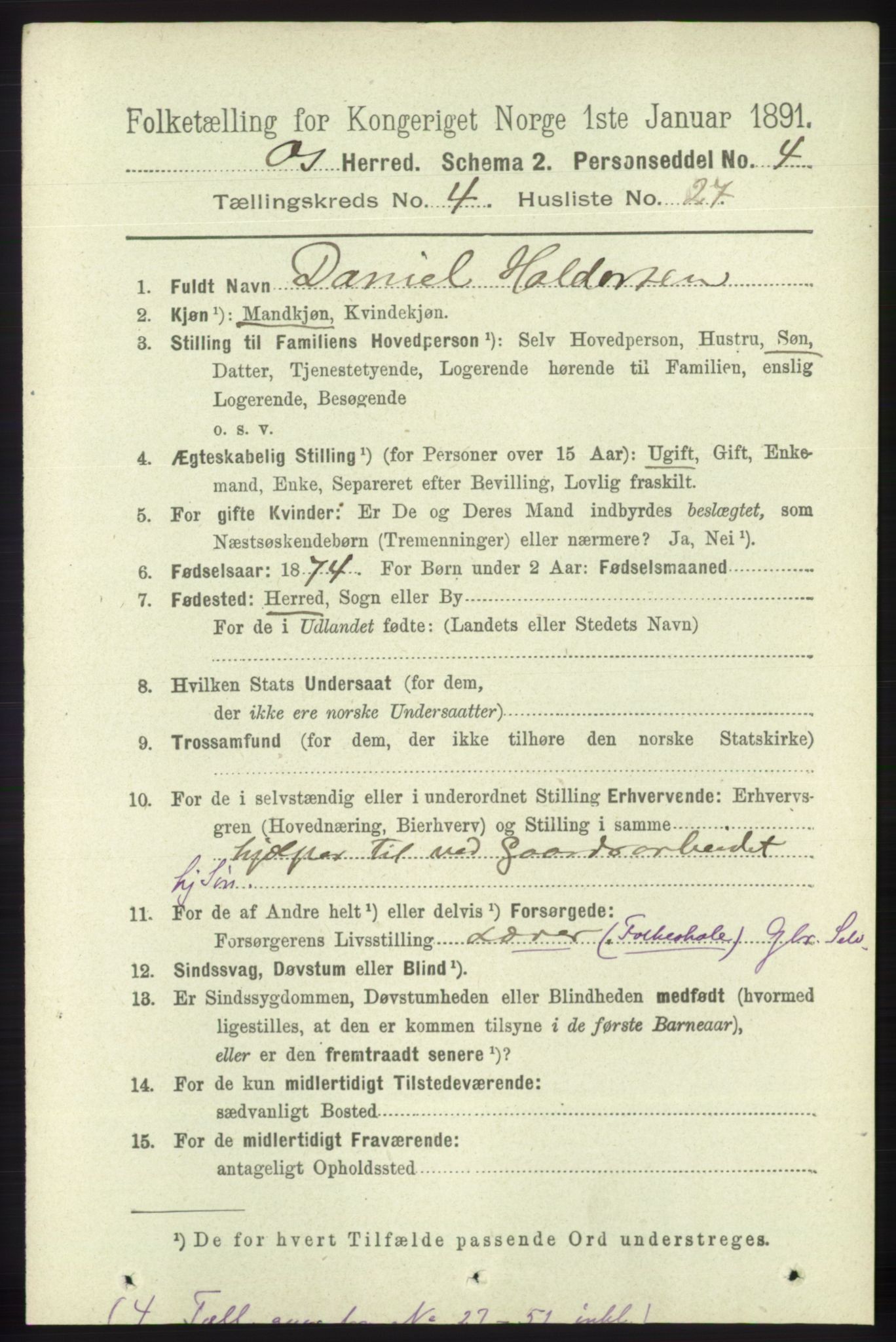 RA, 1891 census for 1243 Os, 1891, p. 1068